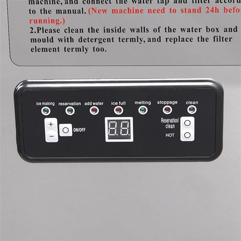 Commercial Ice Maker 110Lbs/24H, Stainless Steel Ice Machine with 24Lbs Storage - Freestanding Under Counter Ice Maker for Home, Office, Restaurant, Bar, Coffee Shop - Perfect for Cocktails, Beverages & Food Preservation