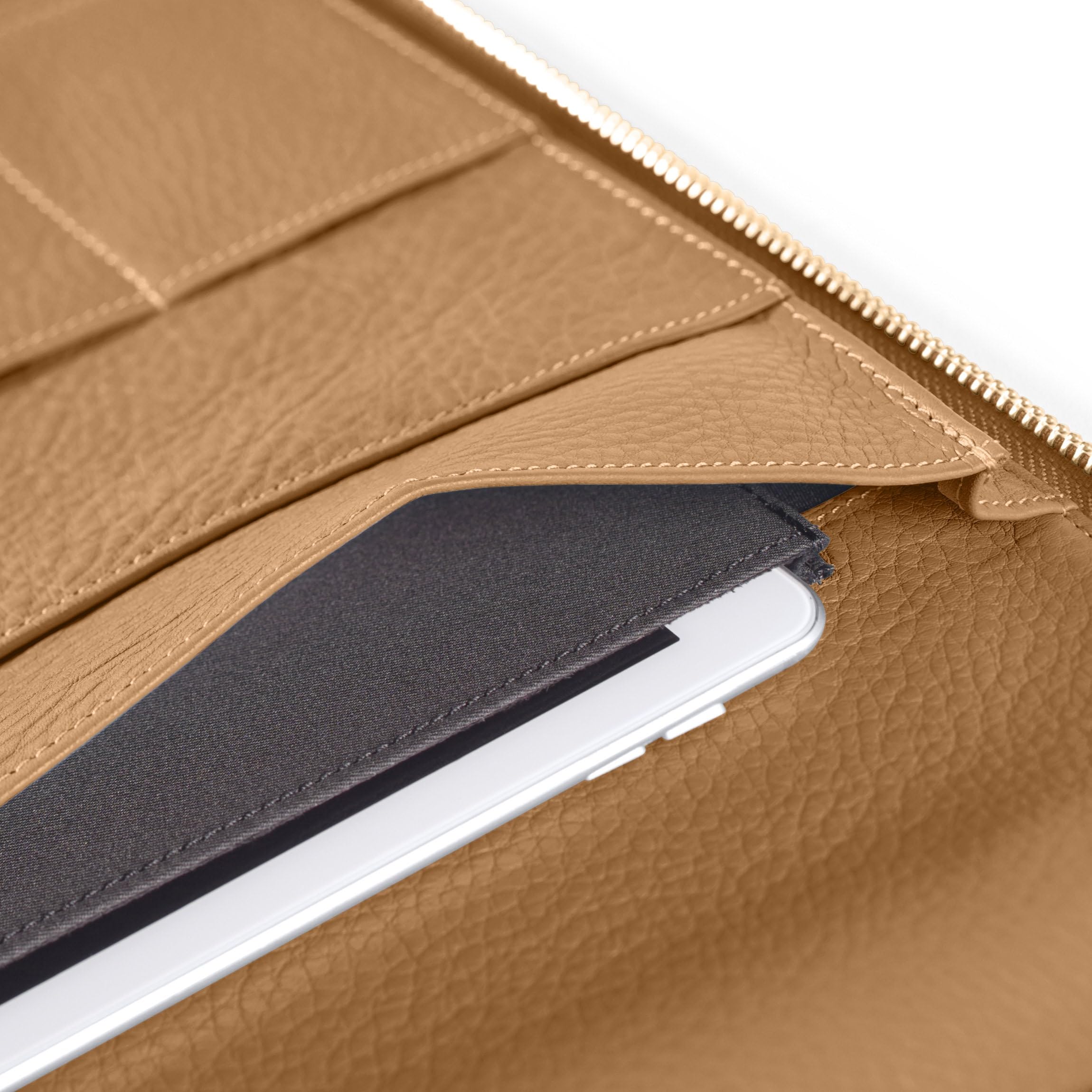 Premium Leather Executive Zippered Portfolio with Tablet Pocket - Professional Business Organizer for Laptops, Documents & Meetings | Ideal for Office, Travel & Corporate Gifts