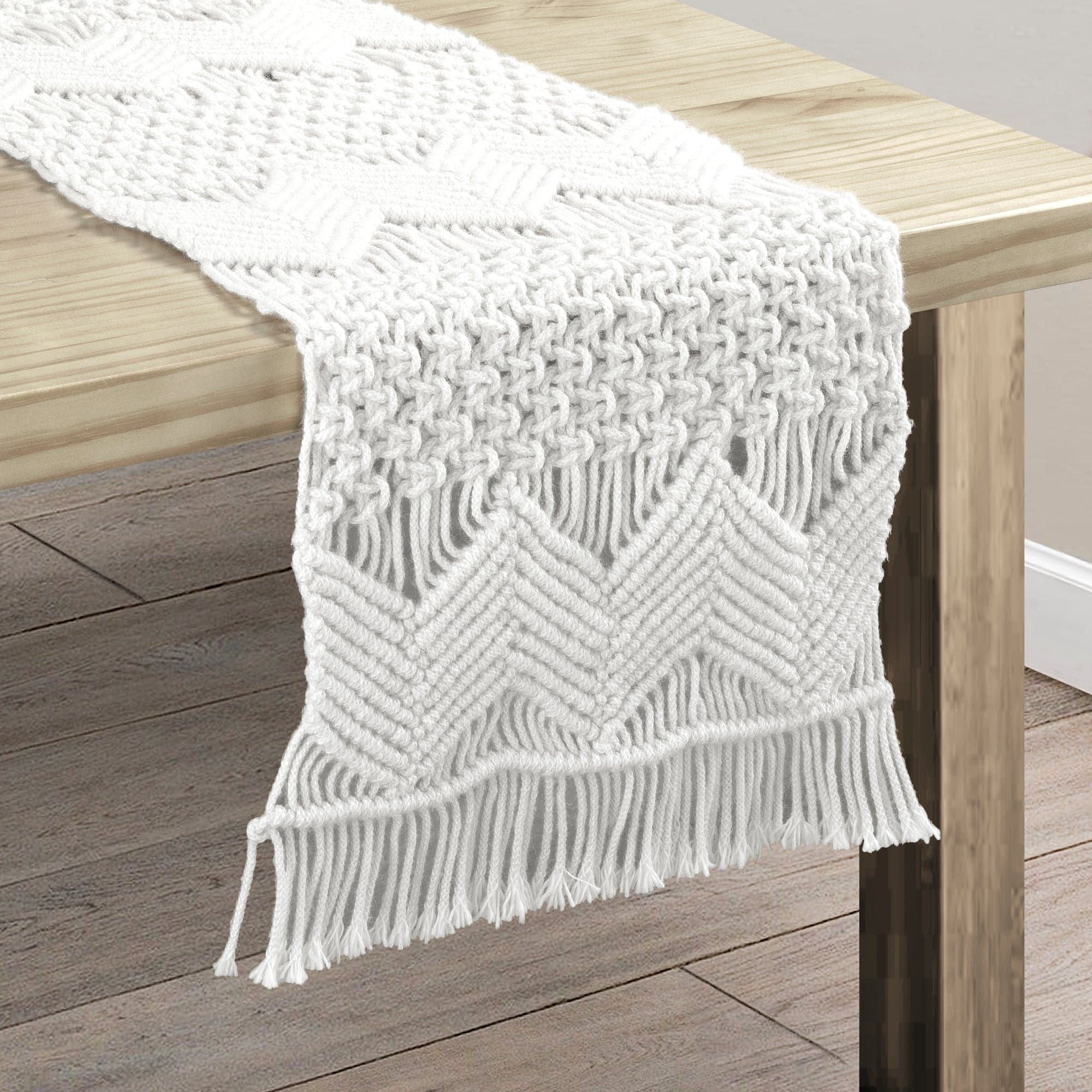Handmade Boho Macrame Table Runner for Dining Room & Outdoor Patio Decor - Perfect for Weddings, Farmhouse & Bohemian Home Decor