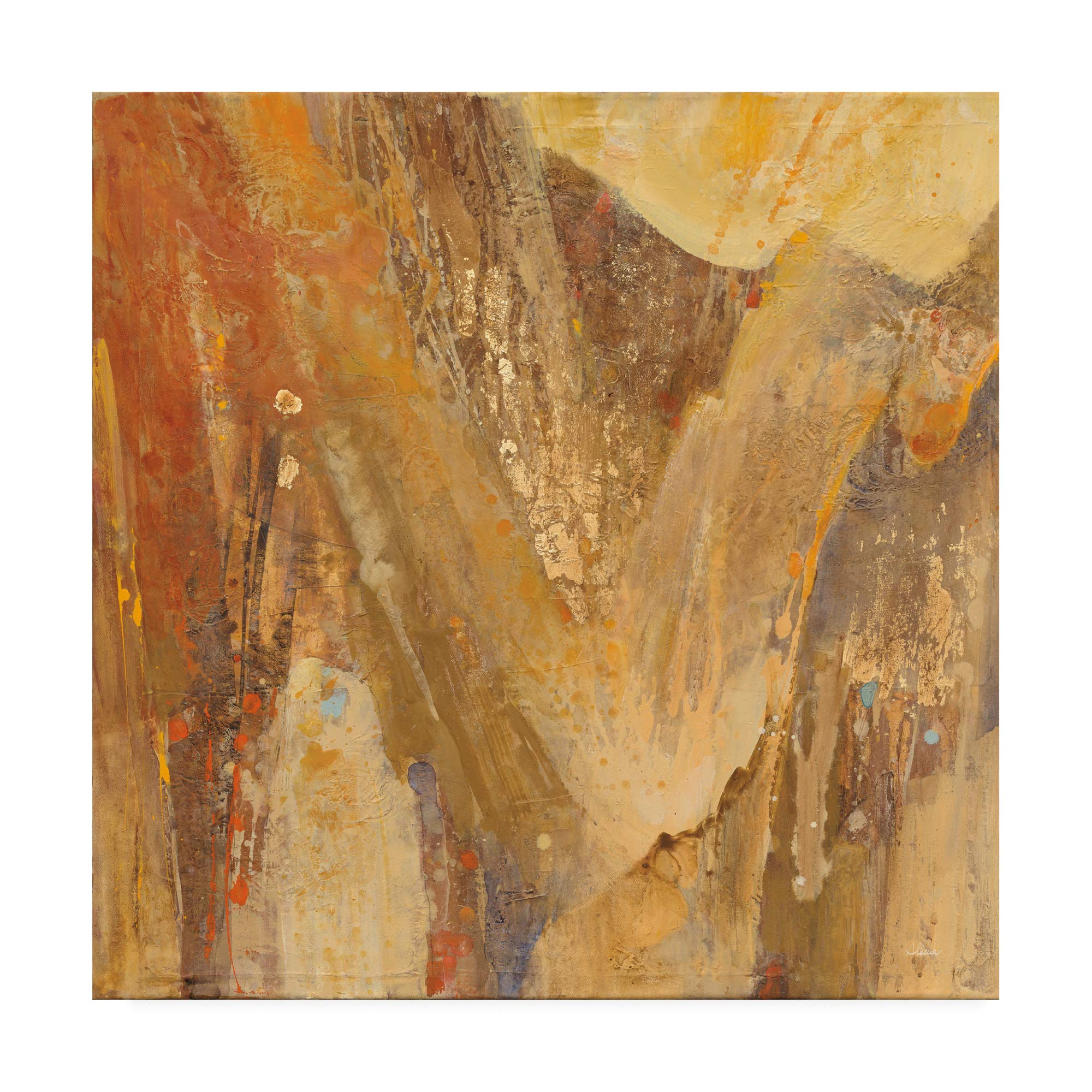 Albena Hristova Canyon 3A Fine Art Print - 18x18 Inch Wall Decor for Living Room, Bedroom & Office | Modern Landscape Painting for Home & Office Decoration