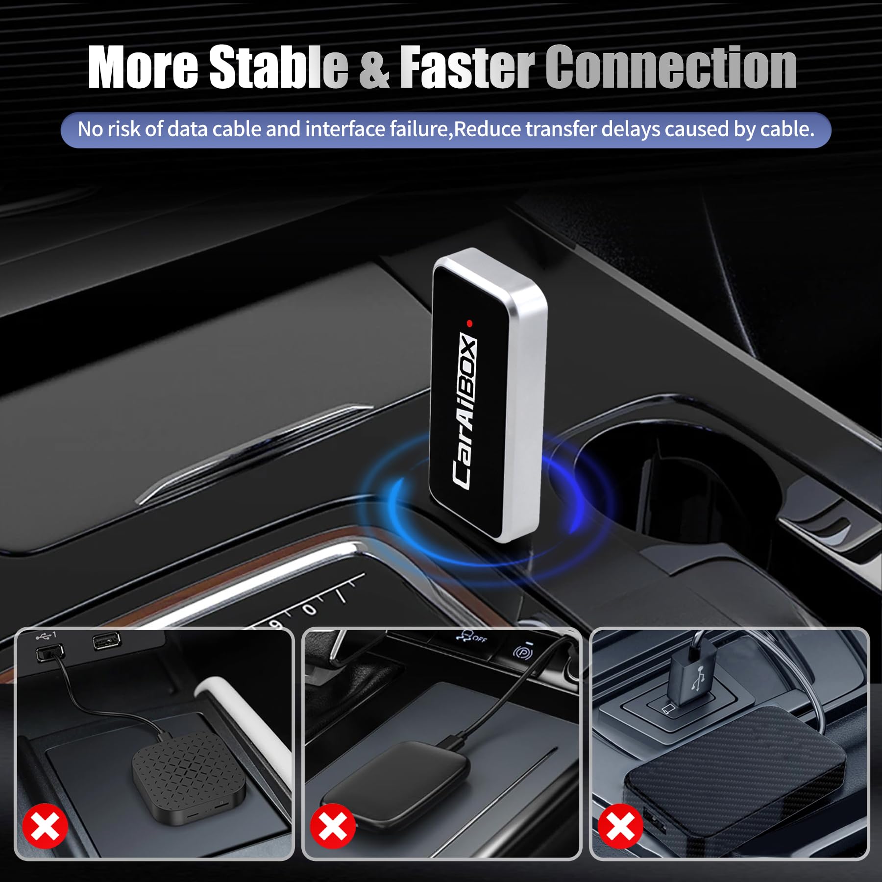 Wireless CarPlay & Android Auto Adapter 5.0 - 2-in-1 Bluetooth Dongle for iPhone & Android - Compatible with 2016+ Cars with OEM Wired CarPlay - Plug & Play for Safer Hands-Free Driving & Seamless Music Streaming