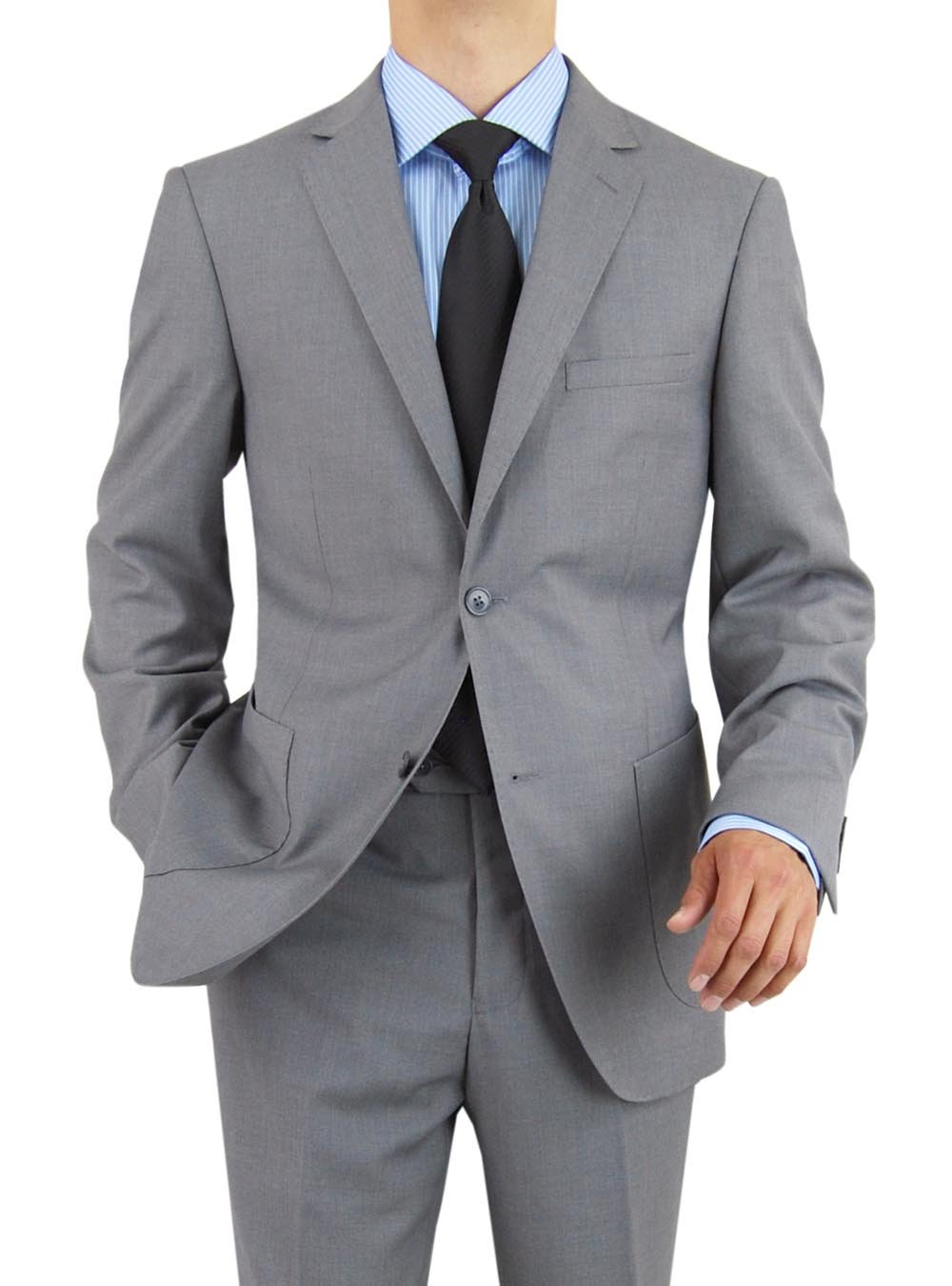 Salvatore Exte Men's Modern Fit 2-Button Suit Set - Slim Fit Blazer & Dress Pants for Business, Weddings & Formal Events