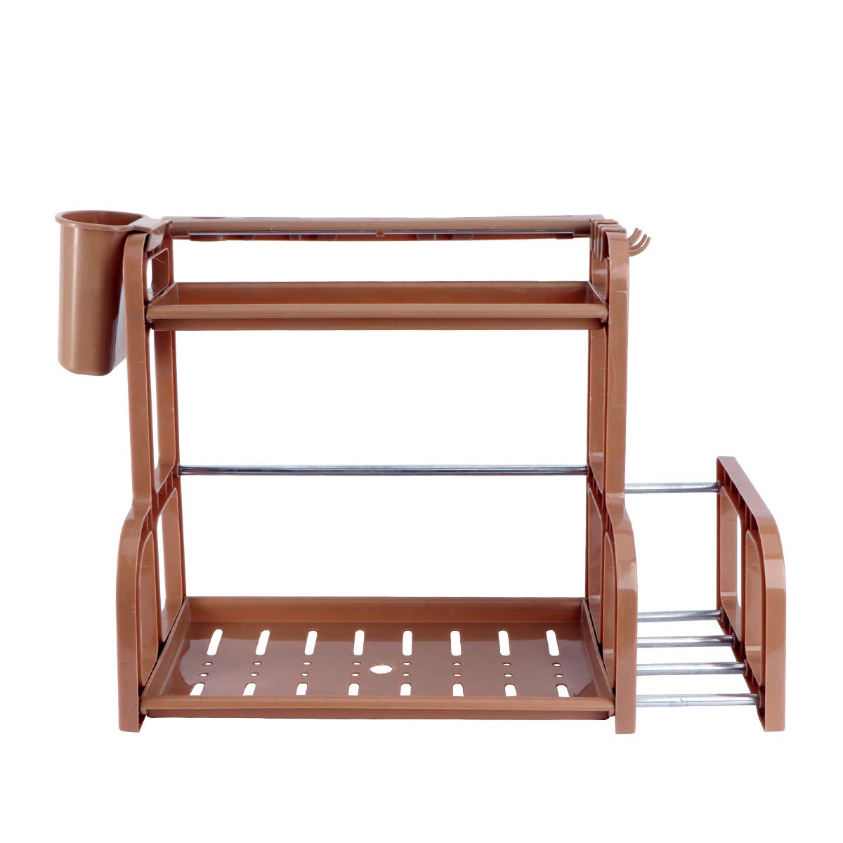 2-Tier Kitchen Organizer Shelf - Spice Rack & Utensil Holder for Countertop Storage - Perfect for Organizing Cooking Tools, Cutlery, and Seasoning Jars in Your Dressing Room or Kitchen