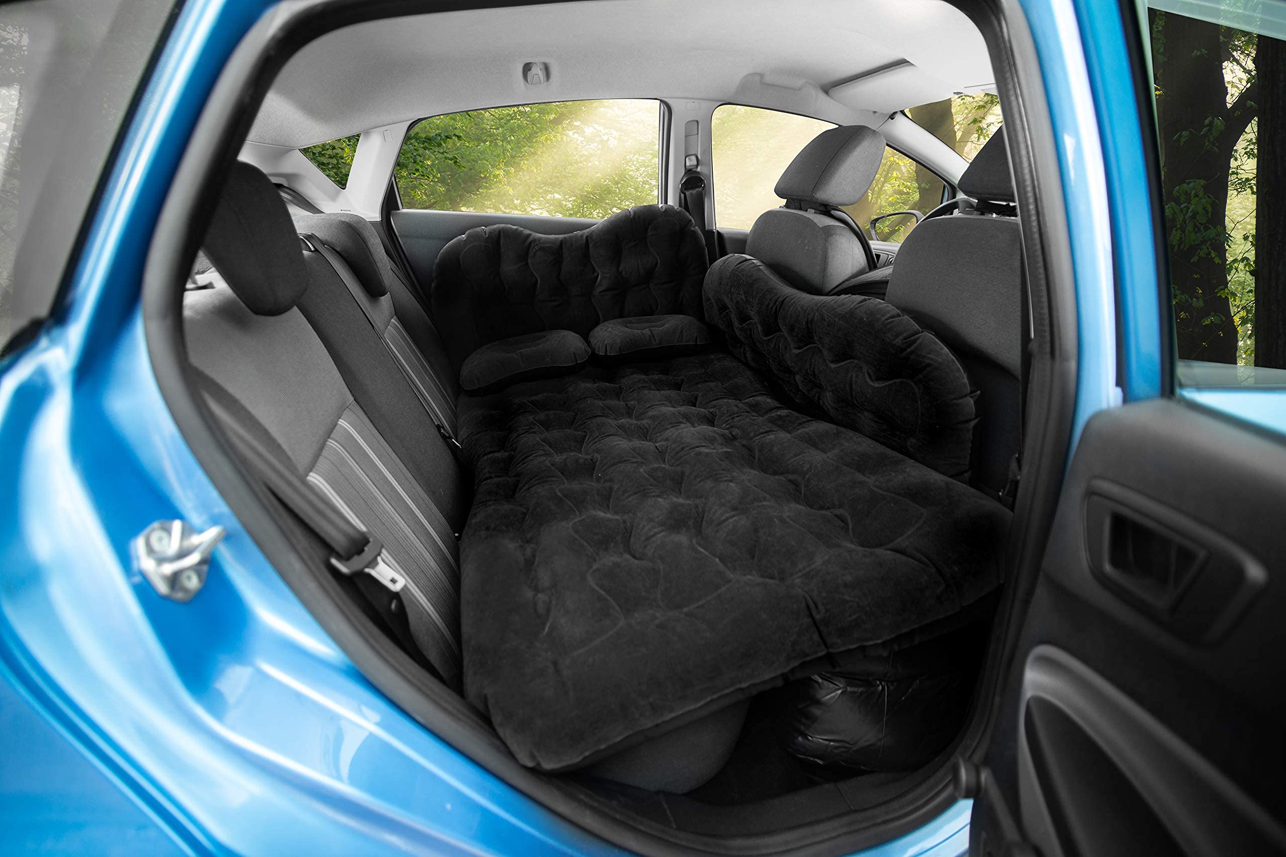 Inflatable Car Air Mattress for SUV, Truck & RV - Portable Travel Camping Bed with Pillows - Universal Back Seat Sleeping Mattress for Road Trips, Outdoor Adventures & Emergency Use (Pack of 1)