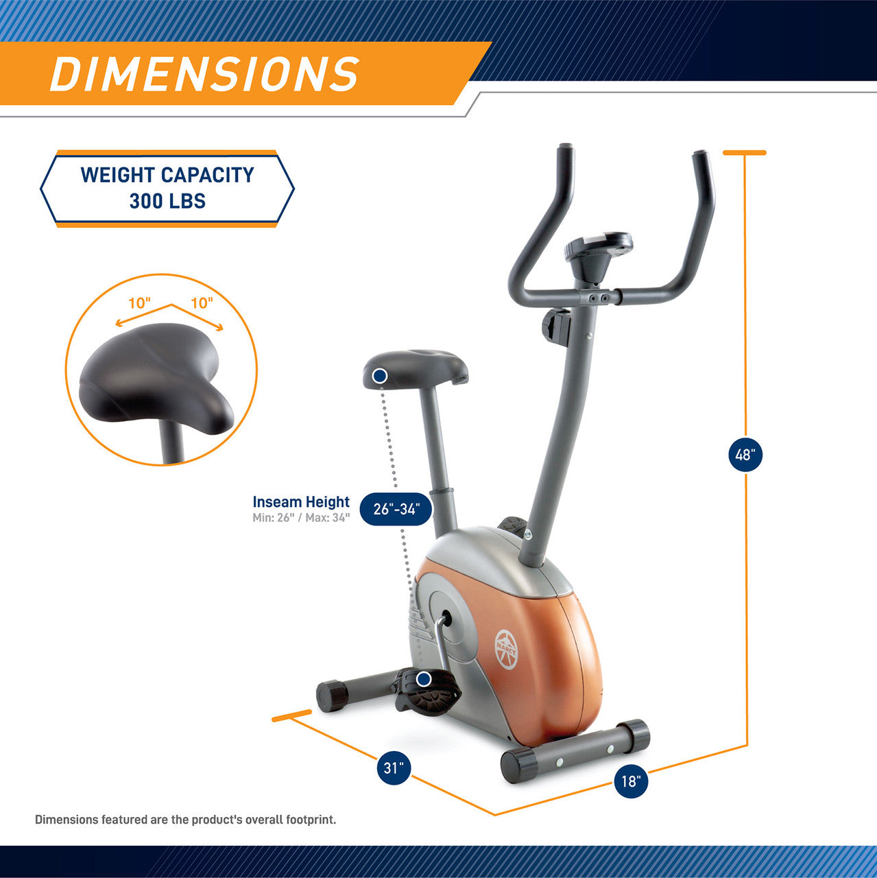 Marcy ME 708 Upright Exercise Bike for Home Gym - Indoor Cycling Bike with Adjustable Seat & Resistance - Perfect for Cardio Workouts & Weight Loss