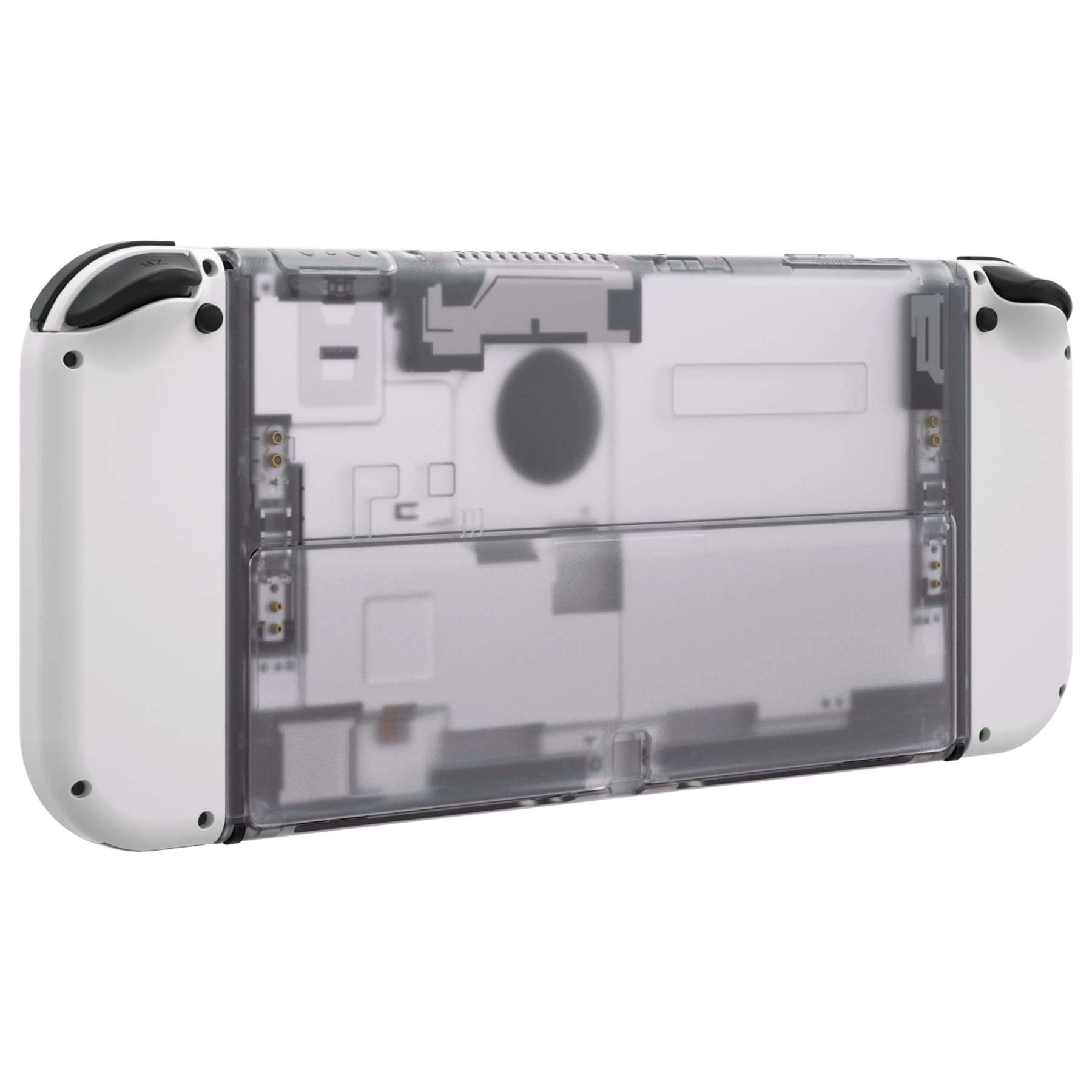 eXtremeRate Transparent Back Cover Shell Replacement & Kickstand for Nintendo Switch OLED Console - Compatible with NS Switch OLED (Console & Joycon Not Included) - Durable Protection for Gaming, Travel, and Everyday Use