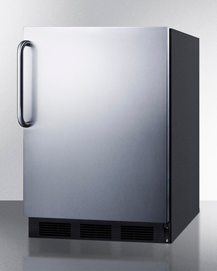 Accucold 24-Inch Wide Built-In All Refrigerator with Towel Bar Handle - FF6BKBISSTB - Perfect for Kitchens, Basements, and Home Bars