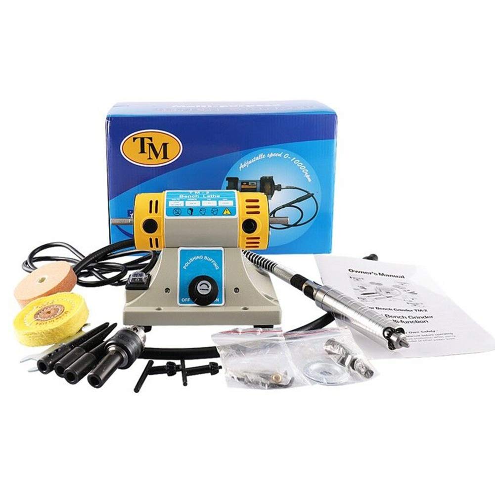 TOPCHANCES 110V Mini Table Saw for DIY Jewelry Making & Lapidary Work - Benchtop Rock Grinder Polisher with Buffer - Perfect for Gem Cutting, Wood Crafting & Small Metal Projects