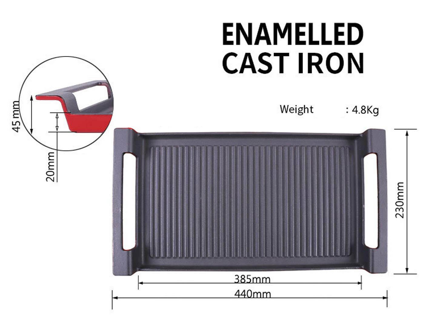 Premium LI-GELISI Enameled Cast Iron Grill Pan - Heavy Duty BBQ Griddle for Steak, Burgers & Outdoor Cooking - Non-Stick Surface with Easy-Grip Handles - Perfect for Camping, Backyard Grilling & Family Gatherings