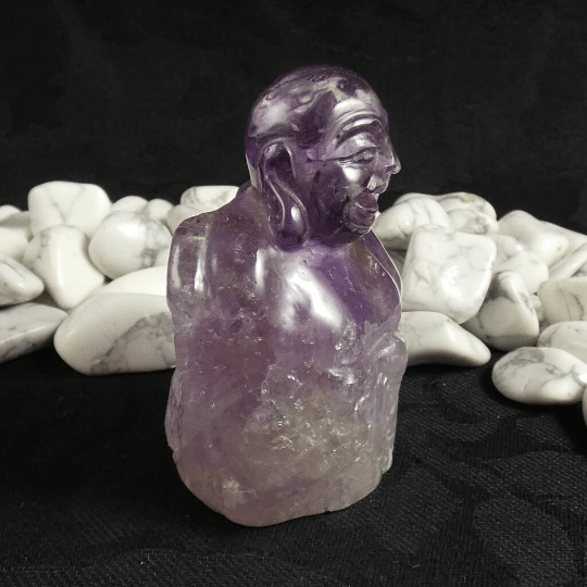 Natural Ametrine Buddha Statue Hand Carved Gemstone Figurine - Meditation, Home Decor, Spiritual Gift
