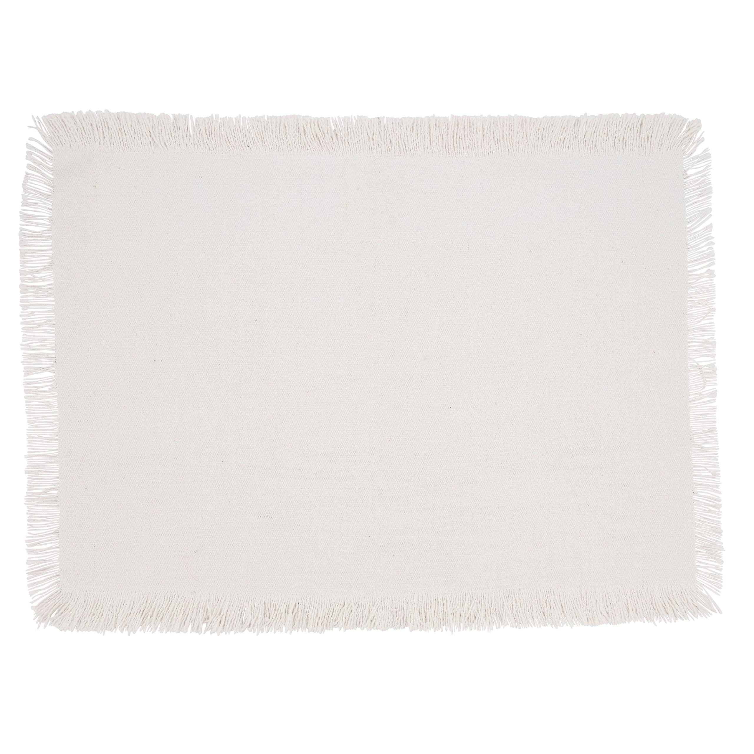Stylish Fringe Border Placemats Set of 4 - Boho Chic Table Decor for Dining Room, Kitchen, or Party Setting