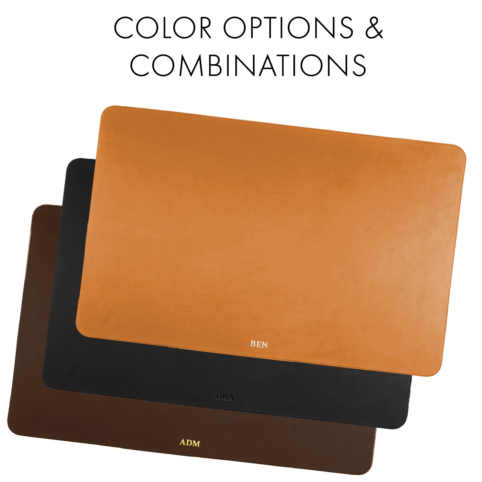 Premium Personalized Leather Desk Blotter - Engraved Office Desk Mat for Home & Work | Custom Leather Desk Pad with Monogram | Perfect for Home Office, Executive Workspace & Gift Giving