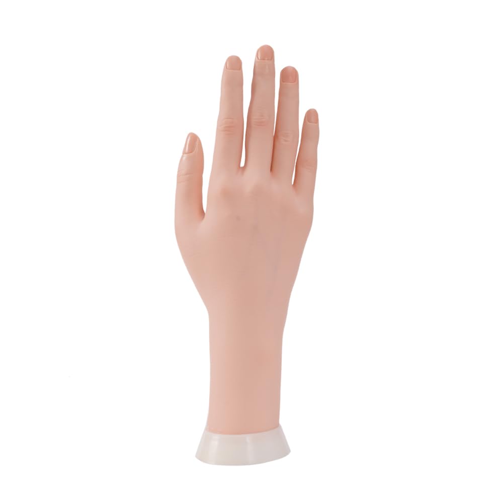 Acrylic Nail Practice Hand with Holder - Flexible Bendable Mannequin Hand for Nail Art Training, Perfect for Beginners & Professionals - Ideal for Salon Practice, Nail School & Home Manicure Training