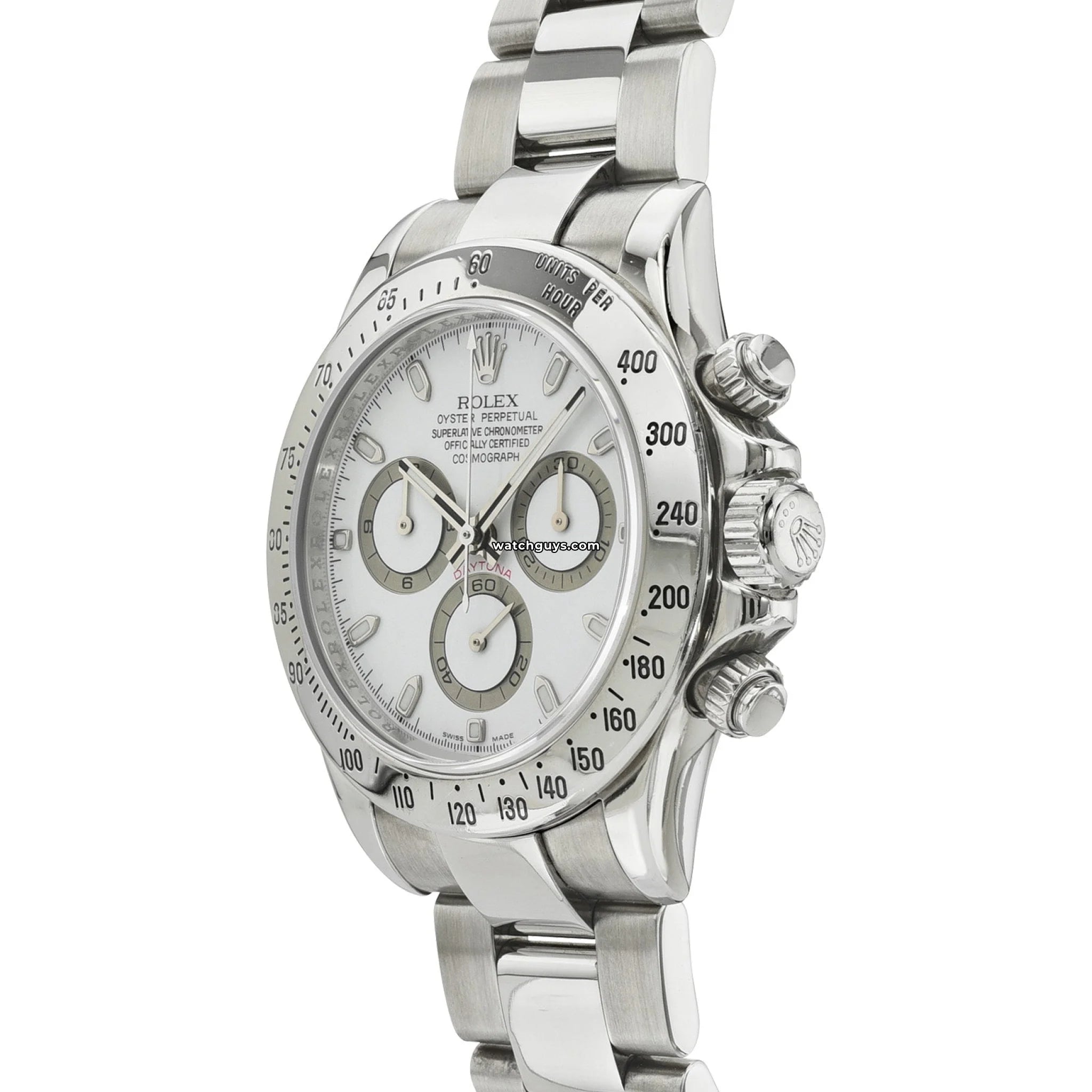 Rolex Daytona 116520 Stainless Steel Men's Watch with White Dial - Perfect for Business, Luxury Events & Collectors