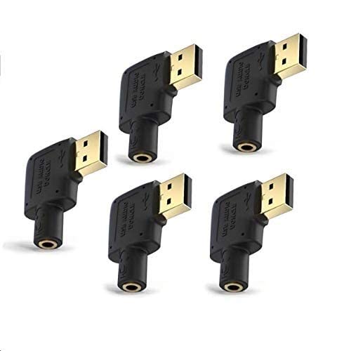 USB to 3.5mm Audio Jack Adapter - External Stereo Sound Card for Headphones, Compatible with Mac, PS4, PC, Laptop & Desktop - Plug and Play No Drivers Needed - Perfect for Gaming, Streaming & Music Listening (5 Pack)