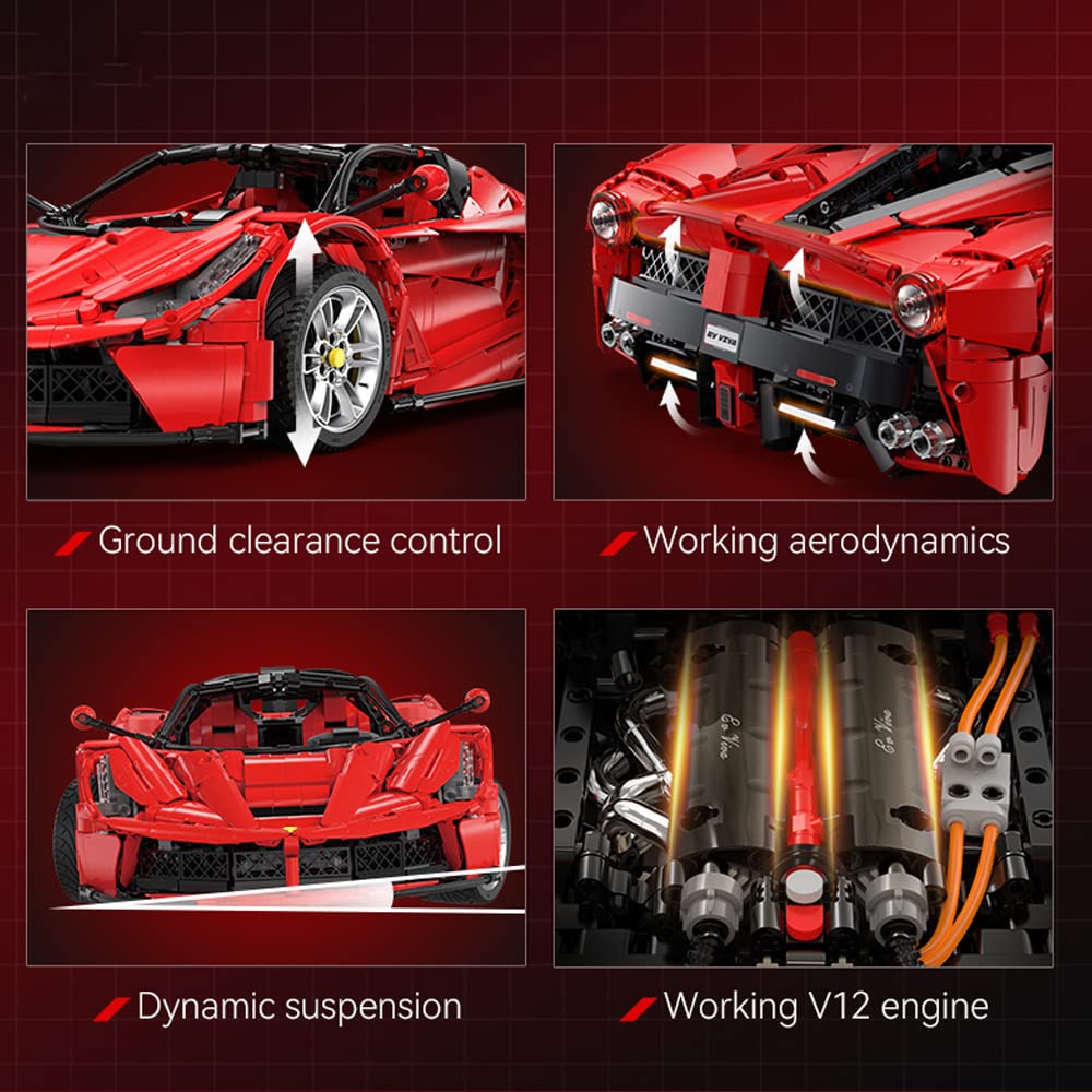 MISINI 61505 Viva Hypercar 1:8 Technic Model Car Kit - CADA Master 4739pcs Large Building Blocks, MOC Super Sports Car Model - STEM Educational Toy Gift for Kids & Adults | DIY Project, Collectible Display, Birthday Present