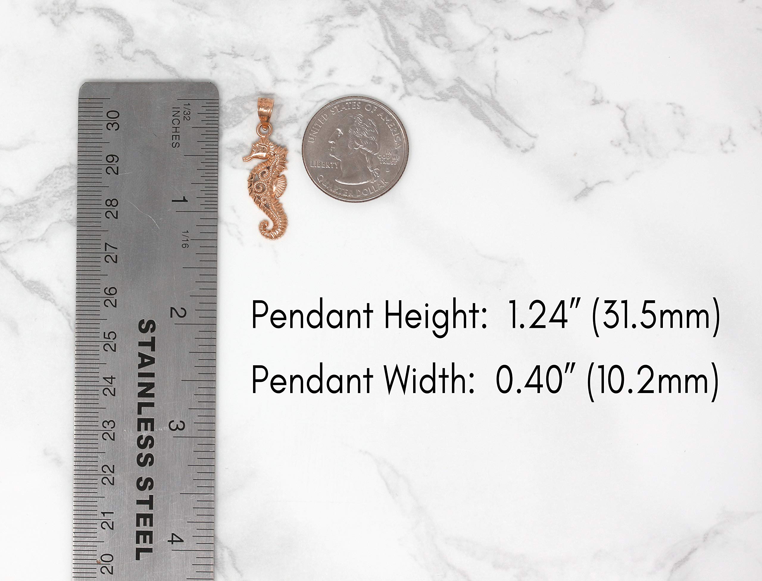 14K Gold Filigree Seahorse Charm Pendant Necklace - Elegant Jewelry Gift for Women, Perfect for Beach Vacations, Summer Outfits & Ocean-Themed Parties
