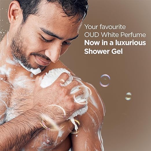 NH Luxury OUD WHITE Body Wash & Shower Gel - Deep Cleansing, Hydrating & Moisturizing with Aloe Vera for Softer, Smoother Skin (500ml) | Perfect for Daily Shower & Spa-Like Relaxation at Home