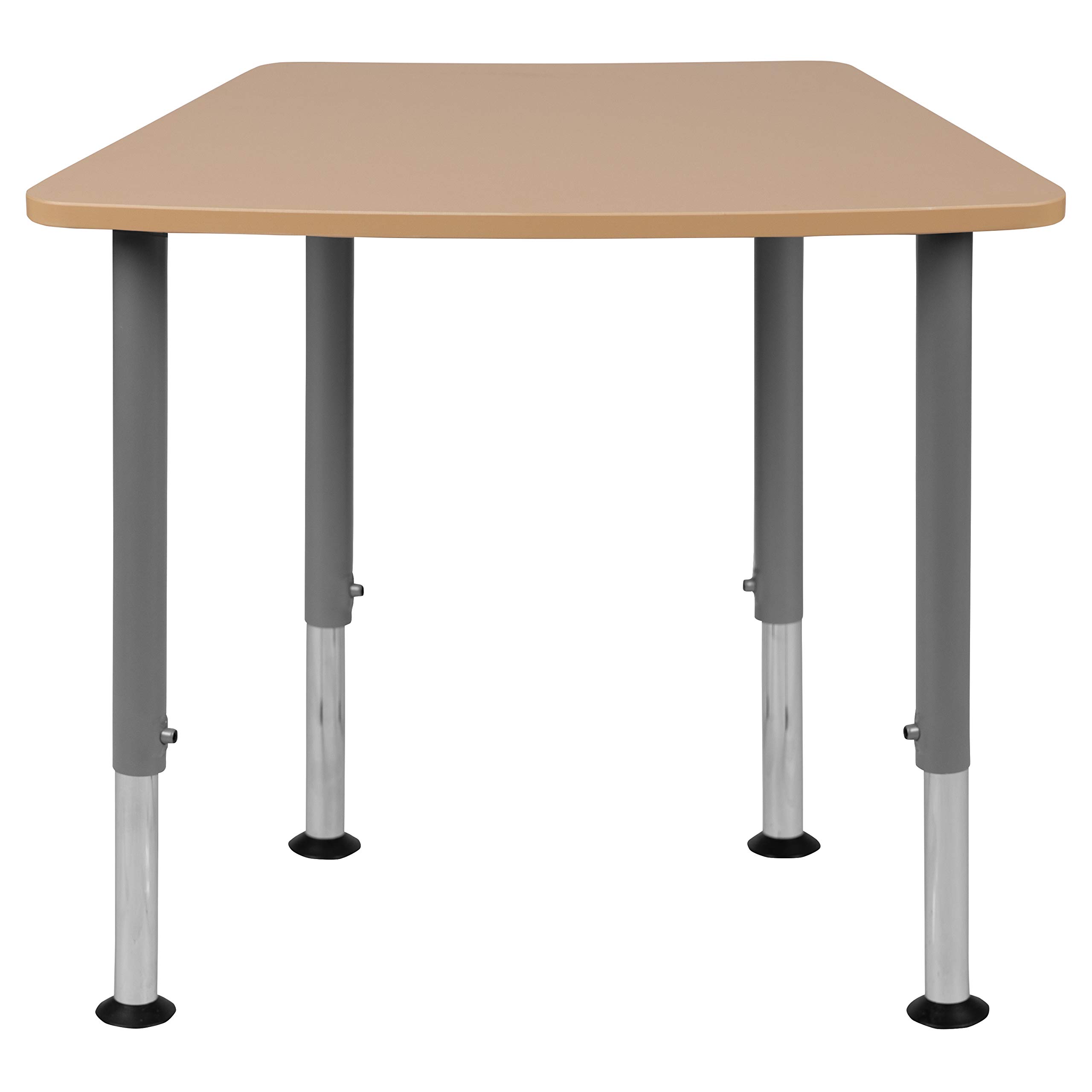 EMMA + OLIVER Hex Natural Collaborative Adjustable Student Desk for Home & Classroom - Ergonomic Study Table for Kids, Teens & Adults - Perfect for Homeschooling, Online Learning & Office Workspace