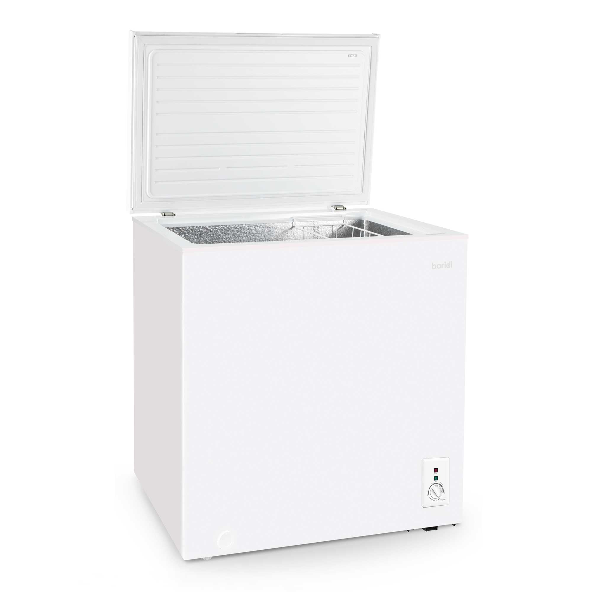 Baridi 99L Freestanding Chest Freezer - Adjustable Thermostat, White (DH116) | Perfect for Garage, Basement & Outdoor Use - Ideal for Bulk Food Storage & Meal Prep
