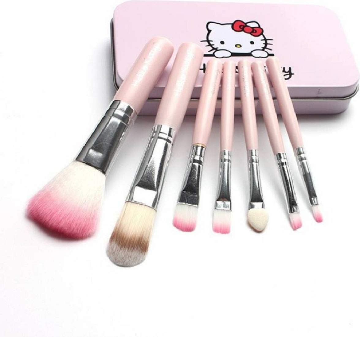 Premium 7-Piece Metal Synthetic Makeup Brush Set - Contour, Blush & 6-in-1 Sponge Brush for Flawless Face Makeup | Professional Cosmetic Tools for Foundation, Powder & Cream Application | Ideal for Daily Use, Travel & Makeup Artists