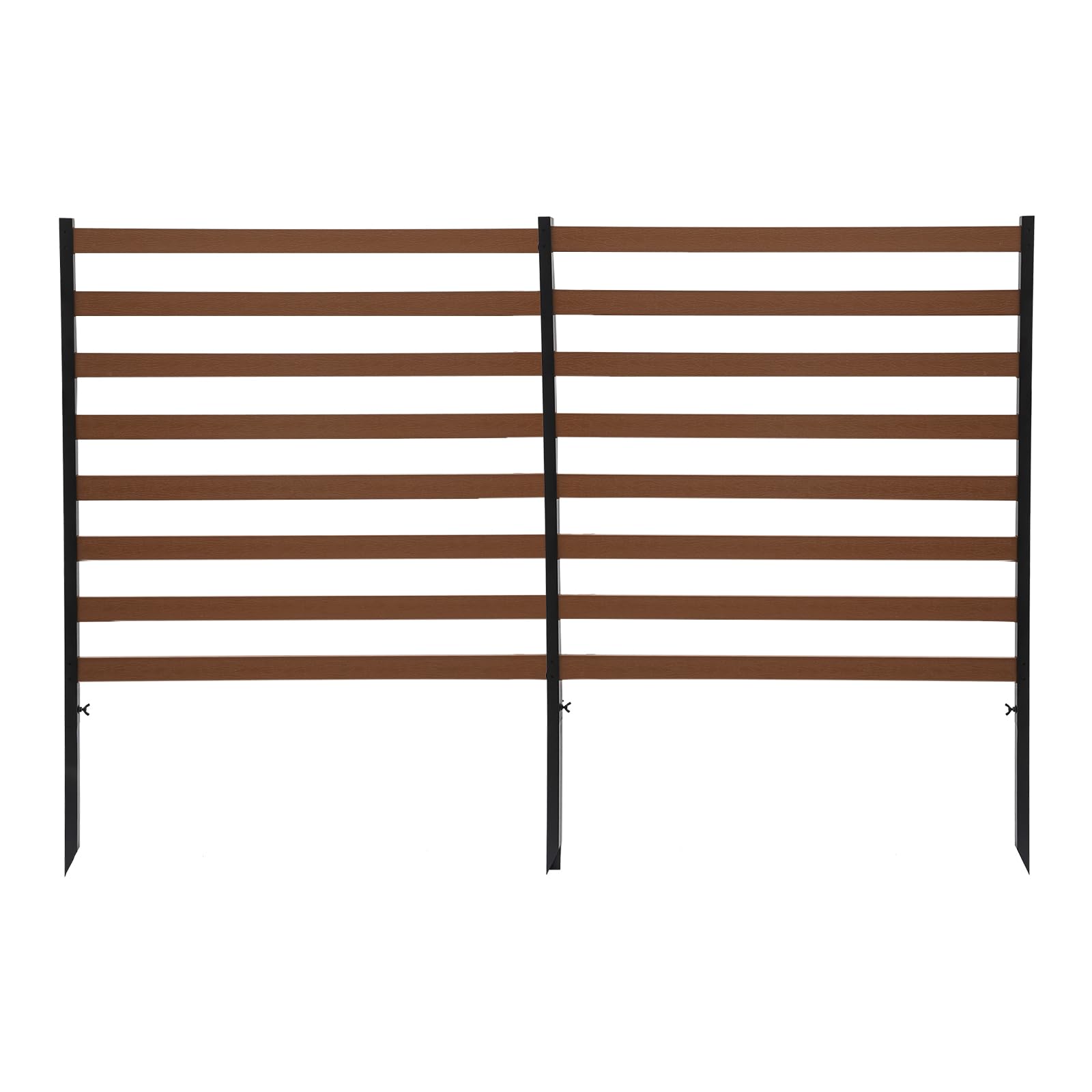 2-Panel 39”W x 51”H Outdoor AC Unit Fence - Steel Pipe Privacy Screen Enclosure for Air Conditioner, Pool Pump & Trash Cans | Freestanding Picket Fence for Garden, Patio & Lawn | Durable Brown Finish | Perfect for Backyard, Pool Area & Outdoor Equipment Protection