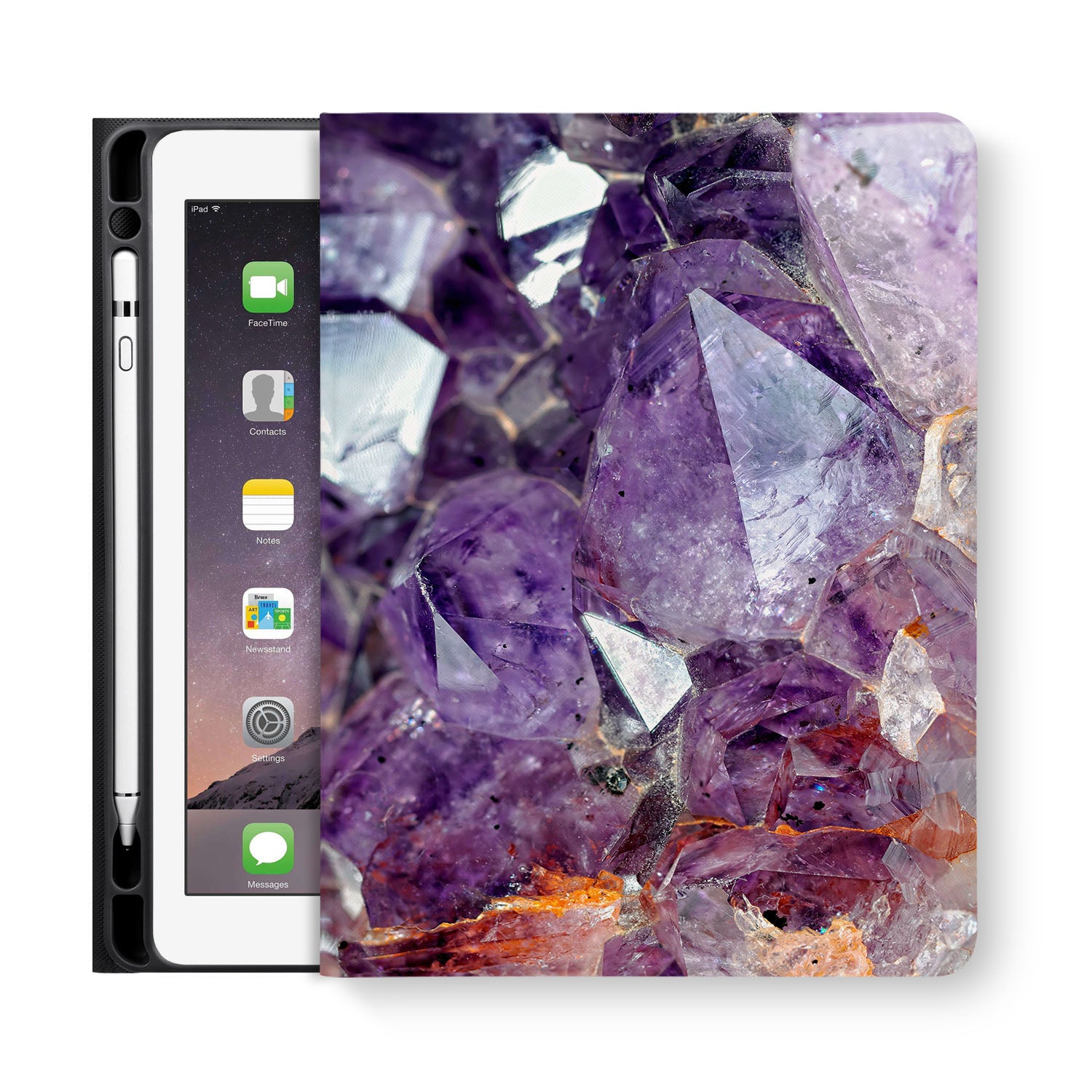 Premium iPad Folio Case with Crystal Diamond Design - Slim Protective Cover for iPad Pro/Air/Mini - Perfect for Work, Travel & Everyday Use