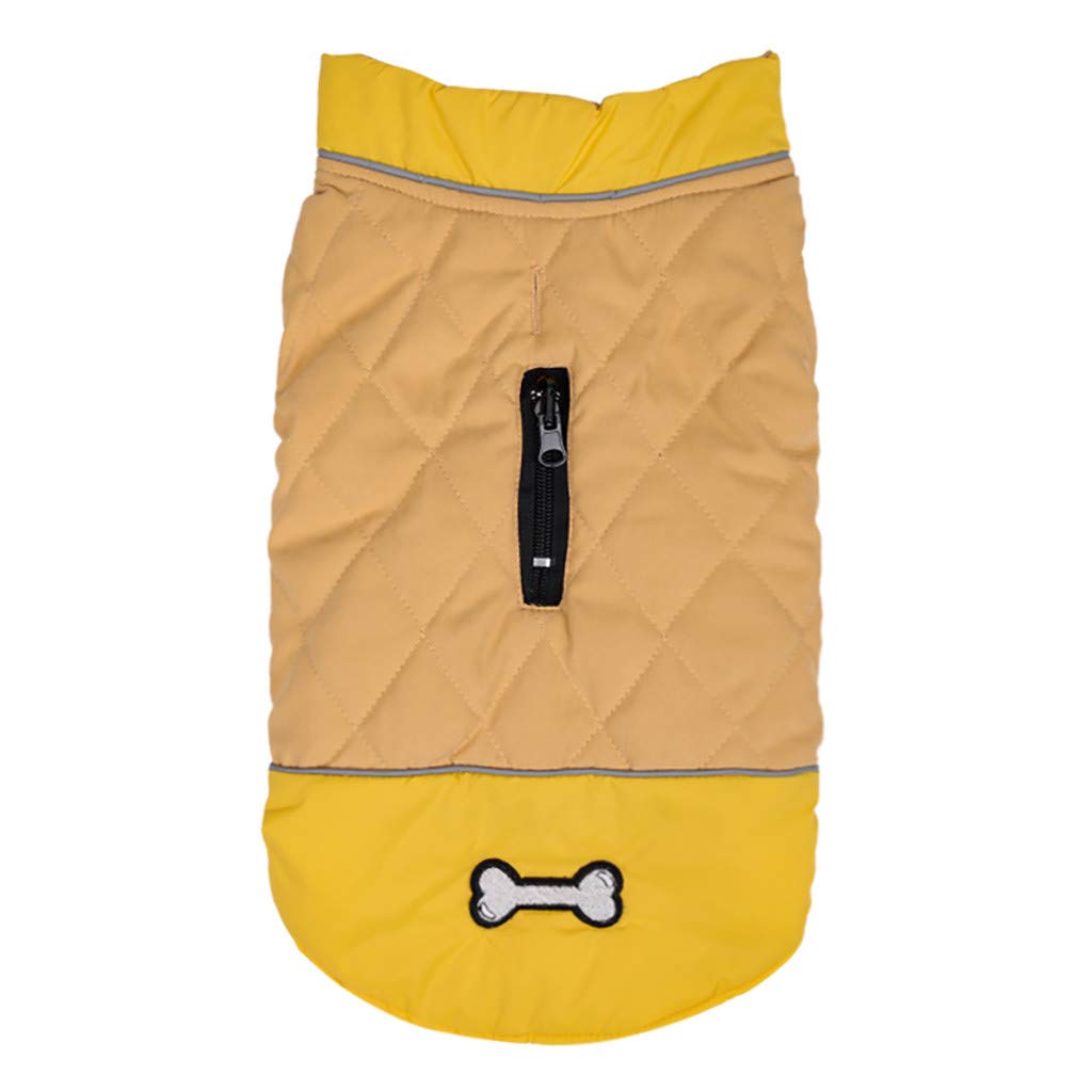 Jolincc Cat & Dog Security Hoodie - Windproof Waterproof Pet Jacket for Winter, Warm Dog Coat for Small Medium Large Dogs (Yellow, XXL) - Perfect for Outdoor Walks & Cold Weather Protection