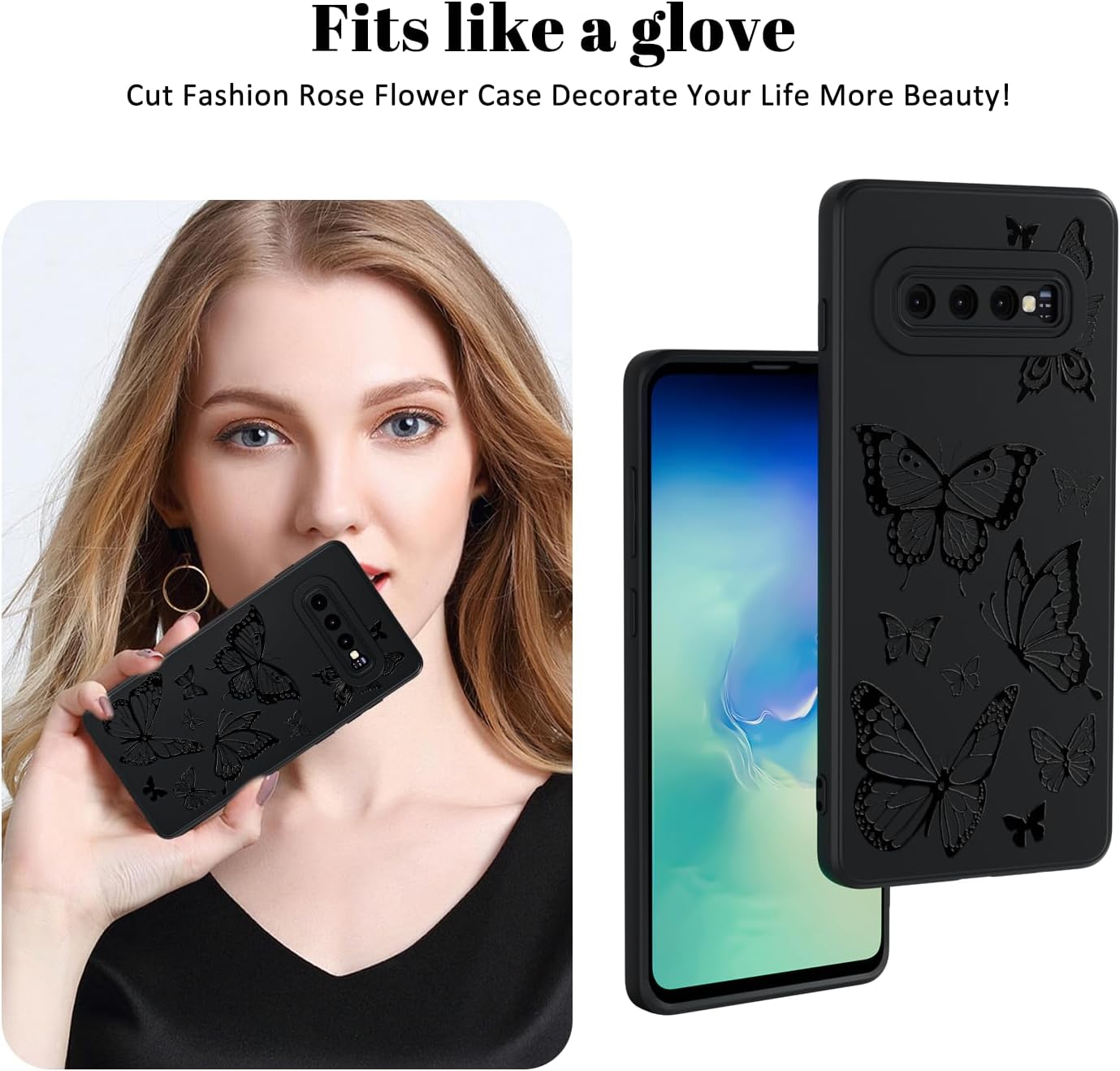 Samsung Galaxy S25 Plus Case - Flower Butterfly Design Soft Silicone Phone Cover - Slim Protective Shockproof Case for Everyday Use, Work & Travel