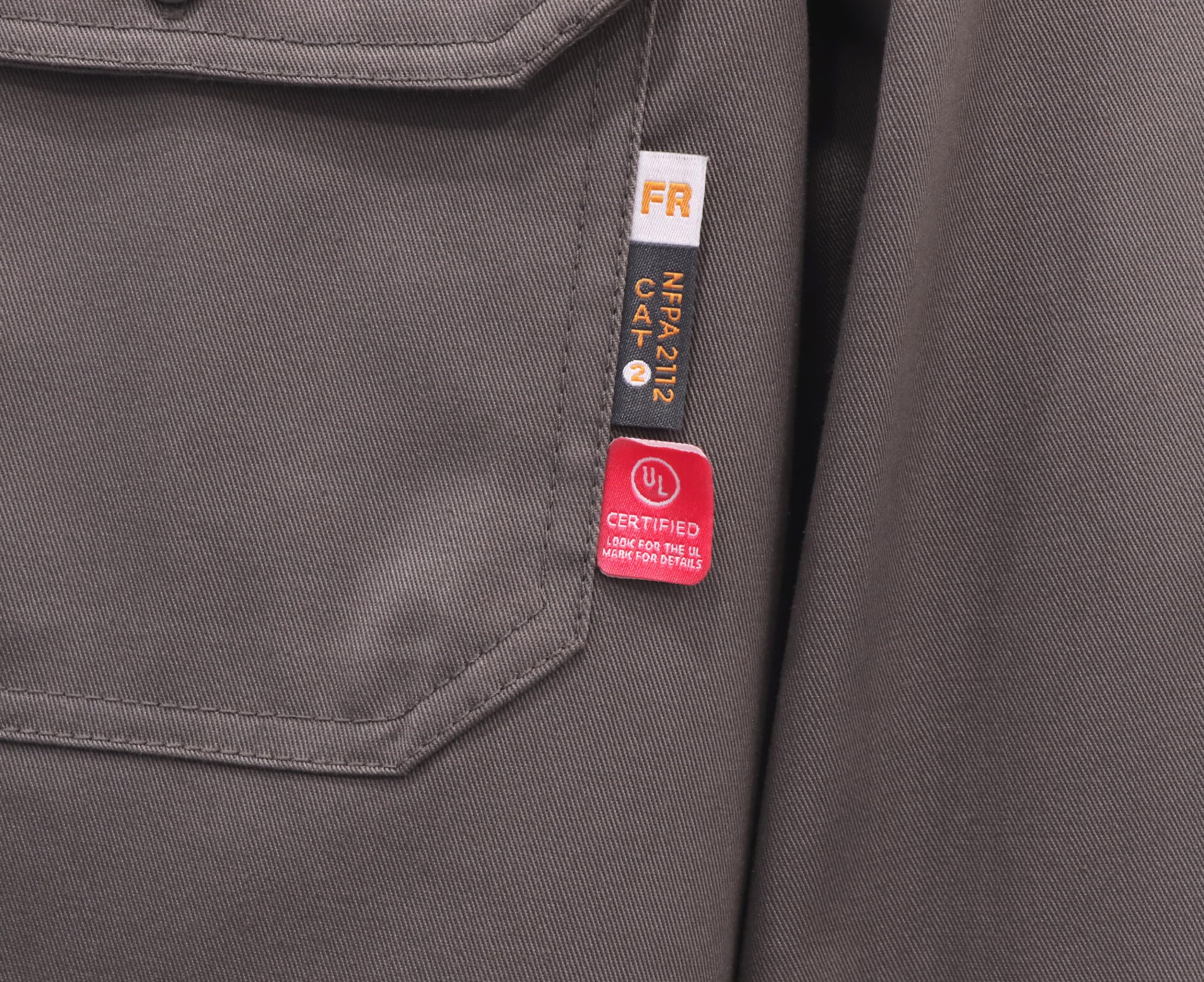 KONRECO FR Men's Button Down Flame Resistant Shirts HRC2 Certified - Durable Welding Work Shirts for Safety & Comfort in Industrial Workplaces