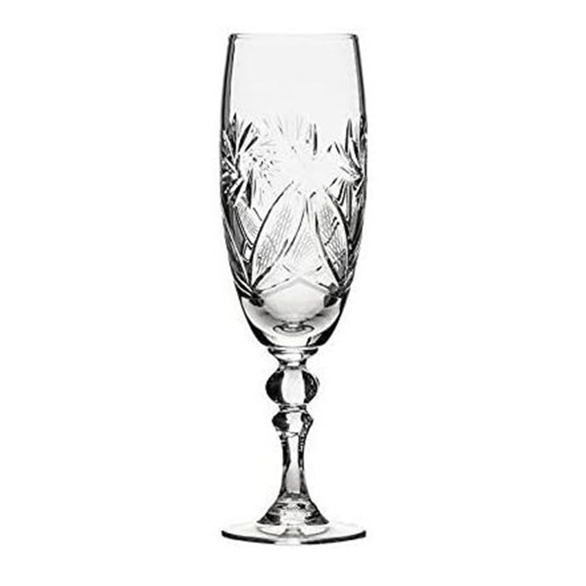 Premium Russian Cut Crystal Glassware Set - 6 Elegant 7 oz Goblets for Wine, Champagne & Cocktails | Perfect for Weddings, Parties & Formal Dining | WORLD GIFTS