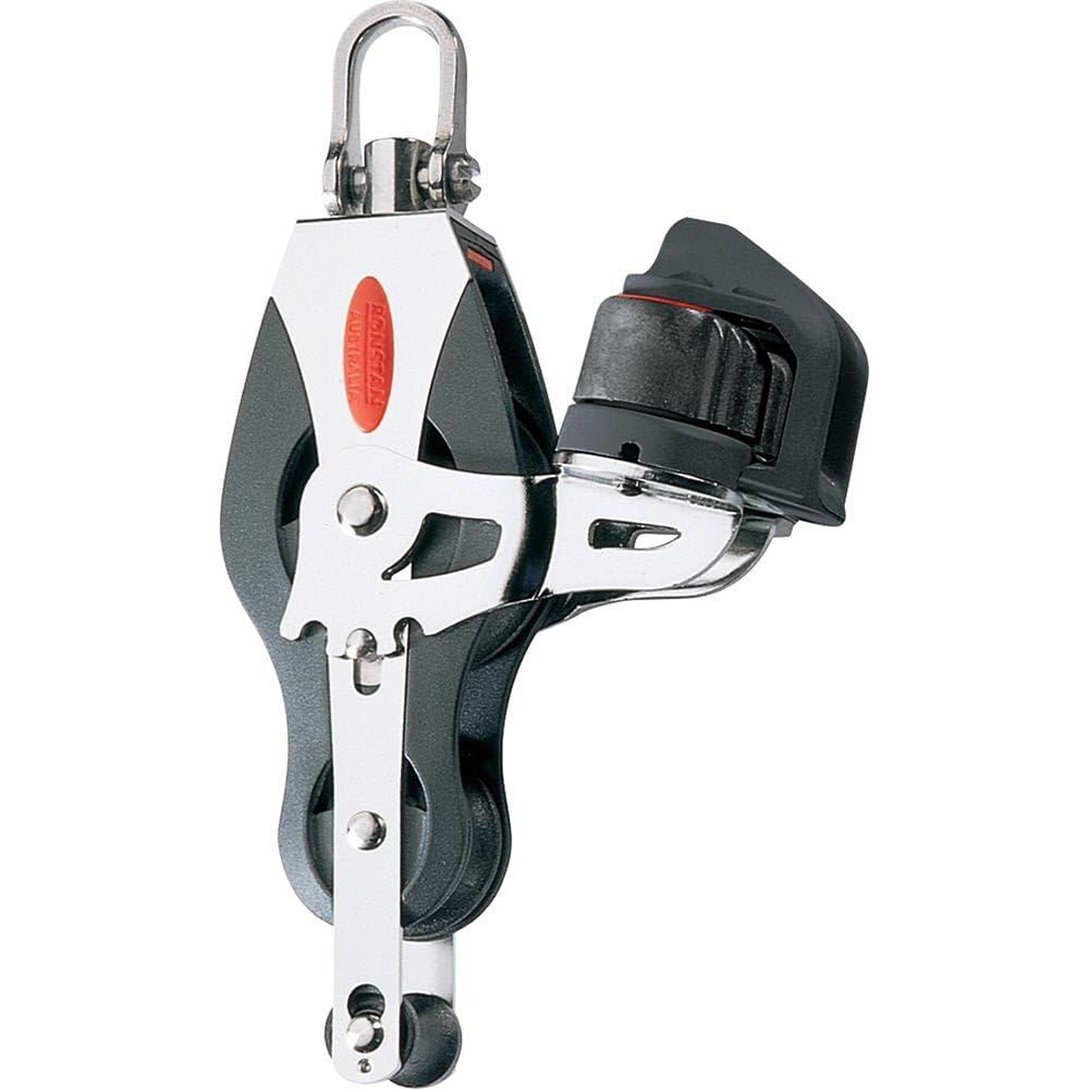 Ronstan Series 40 Ball Bearing Block - Fiddle Block with Becket & Cleat - High Performance Sailboat Rigging Hardware for Marine and Sailing Applications