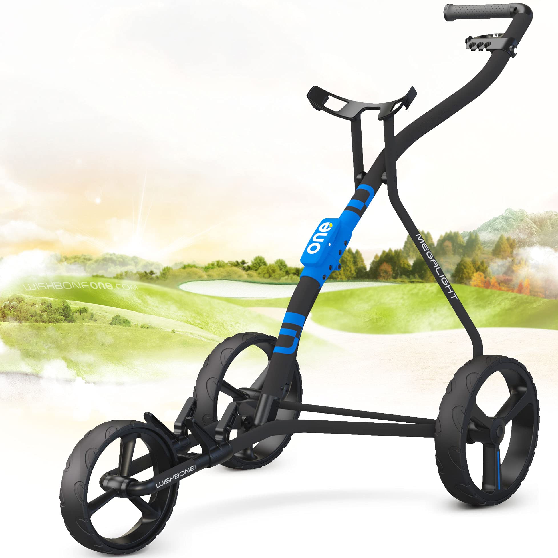 Lightweight Golf Push Cart with Wishbone Design - Premium Durable Materials for Easy Maneuvering | Perfect for Golfers, Seniors & Course Walking Enthusiasts
