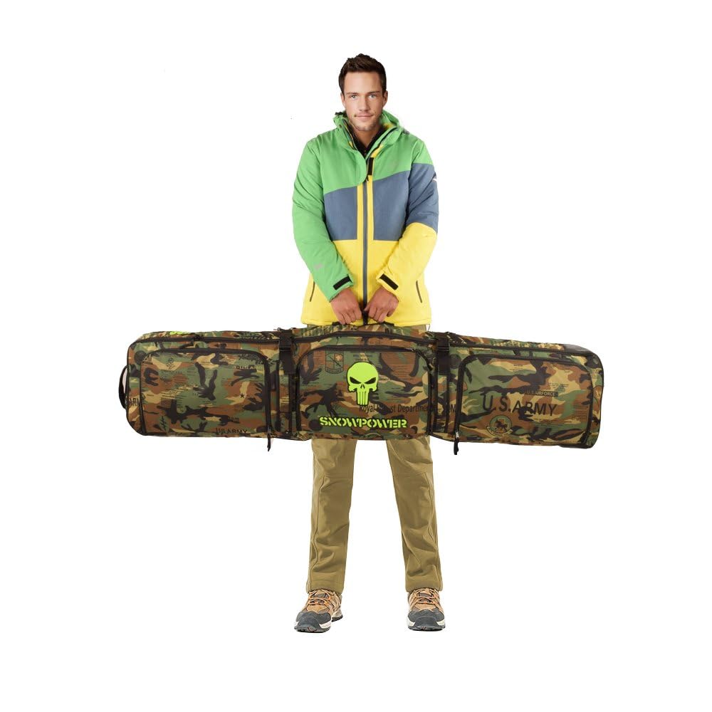 **UNISTRENGH Waterproof Snowboard Bag with Multi-Compartment - Adjustable & Durable Snow Sports Backpack for Air Travel - Perfect for Skiing, Snowboarding & Winter Travel Gear Storage**