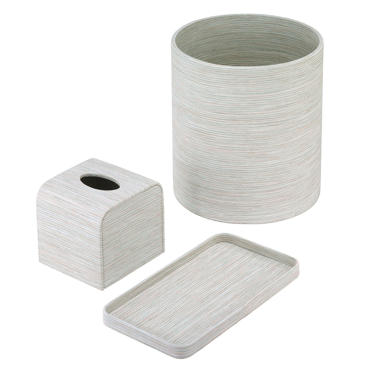 Premium Grasscloth Bath Accessories Set - Eco-Friendly & Water-Resistant for Spa-Like Bathroom Decor - Perfect for Home, Hotel, and Luxury Bathroom Upgrades