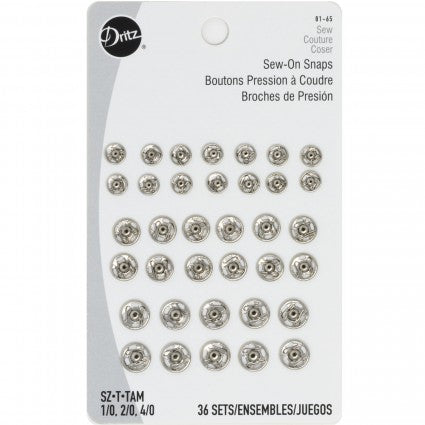 Nickel Sew On Snaps - Assorted Sizes & Bulk Quantities for DIY Clothing, Bags, and Crafts