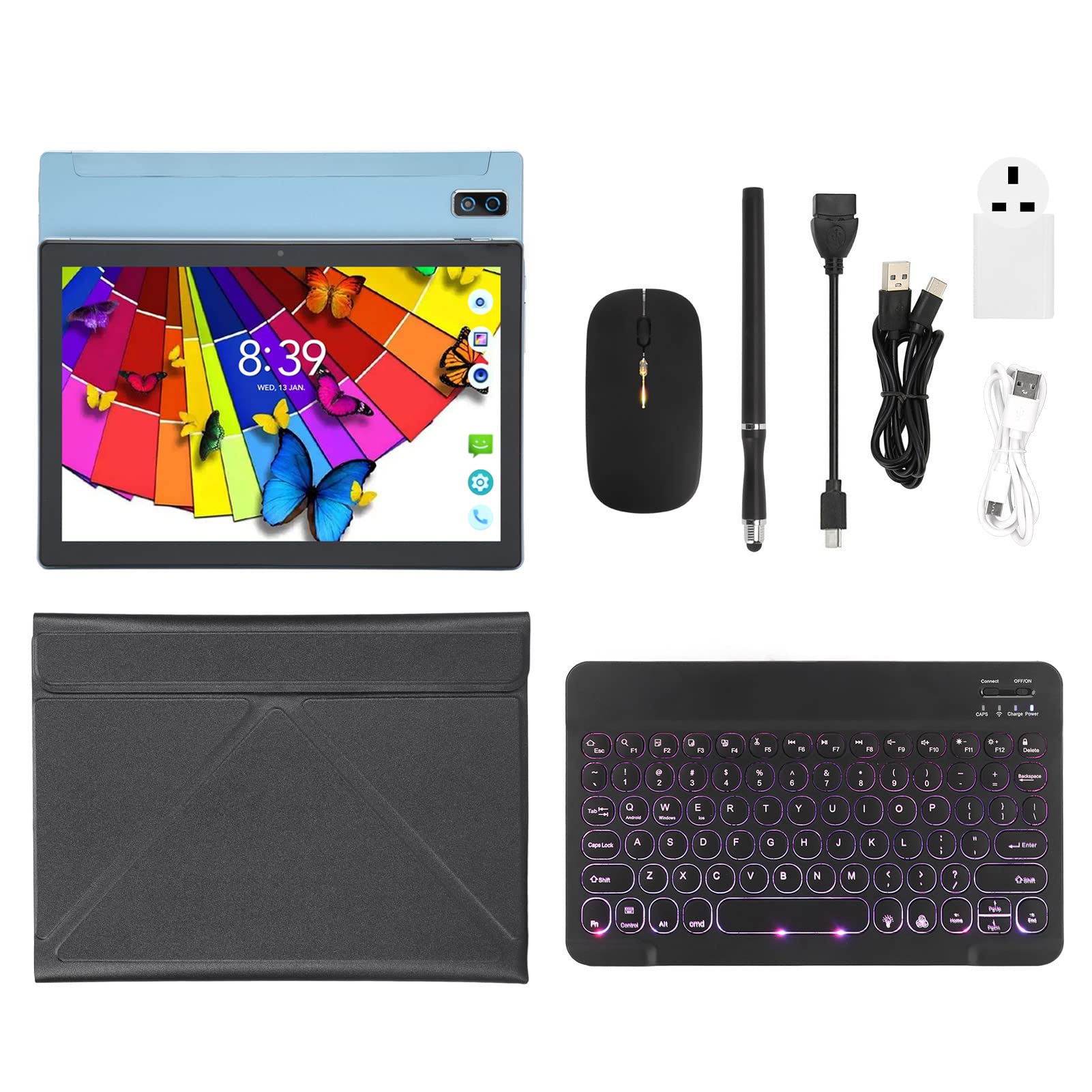 WINH 10 Inch Tablet PC - 8800mAh Battery, FHD IPS Screen, Powerful Gaming Tablet (Blue) - Perfect for Mobile Gaming, Streaming & Work