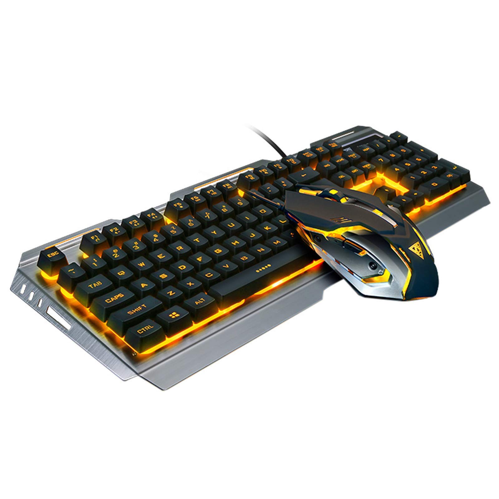 VG3 Mechanical Gaming Keyboard and Mouse Combo - 104 Key USB Wired RGB Backlit Keyboard with Ergonomic Mouse for PC Gamers - Perfect for FPS, MOBA, and MMO Gaming Sessions