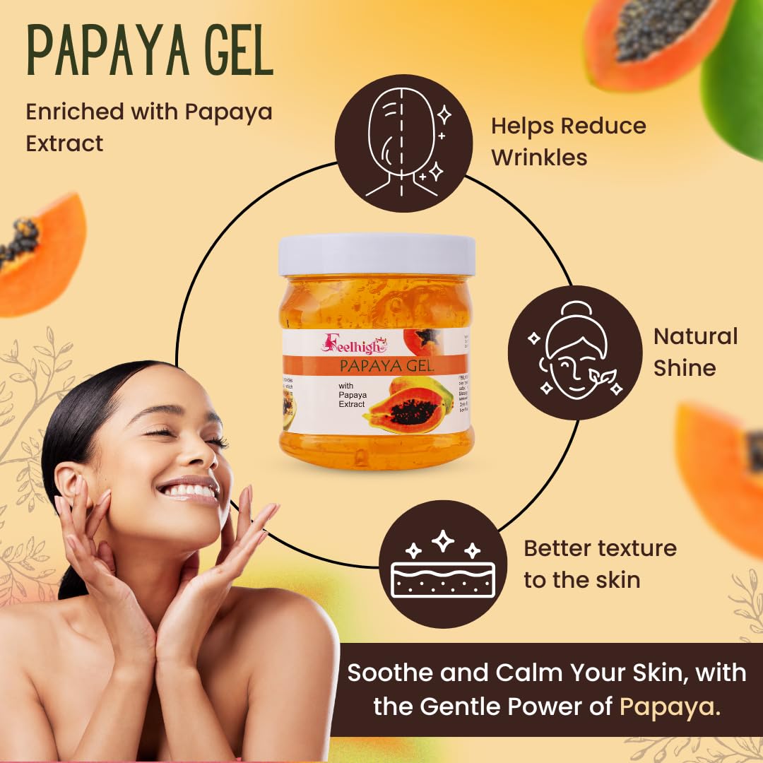 Feelhigh Papaya Skin Purifying Gel with Natural Papaya Extract 500ml - Deep Cleansing & Refreshing Facial Wash for All Skin Types, Men & Women | Daily Skincare Routine, Acne Treatment, Pore Minimizer