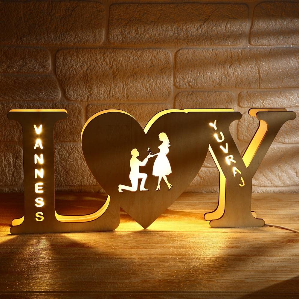 VEELU Custom LED Letter Night Lights - Personalized Engraved Name Wall Decor for Bedroom, Home, Party | Romantic Gifts for Couples, Her, Girlfriend, Boyfriend | Wedding, Birthday, Anniversary Marquee Lighting - Perfect for Bedside, Nursery, Dorm Room & Special Occasions