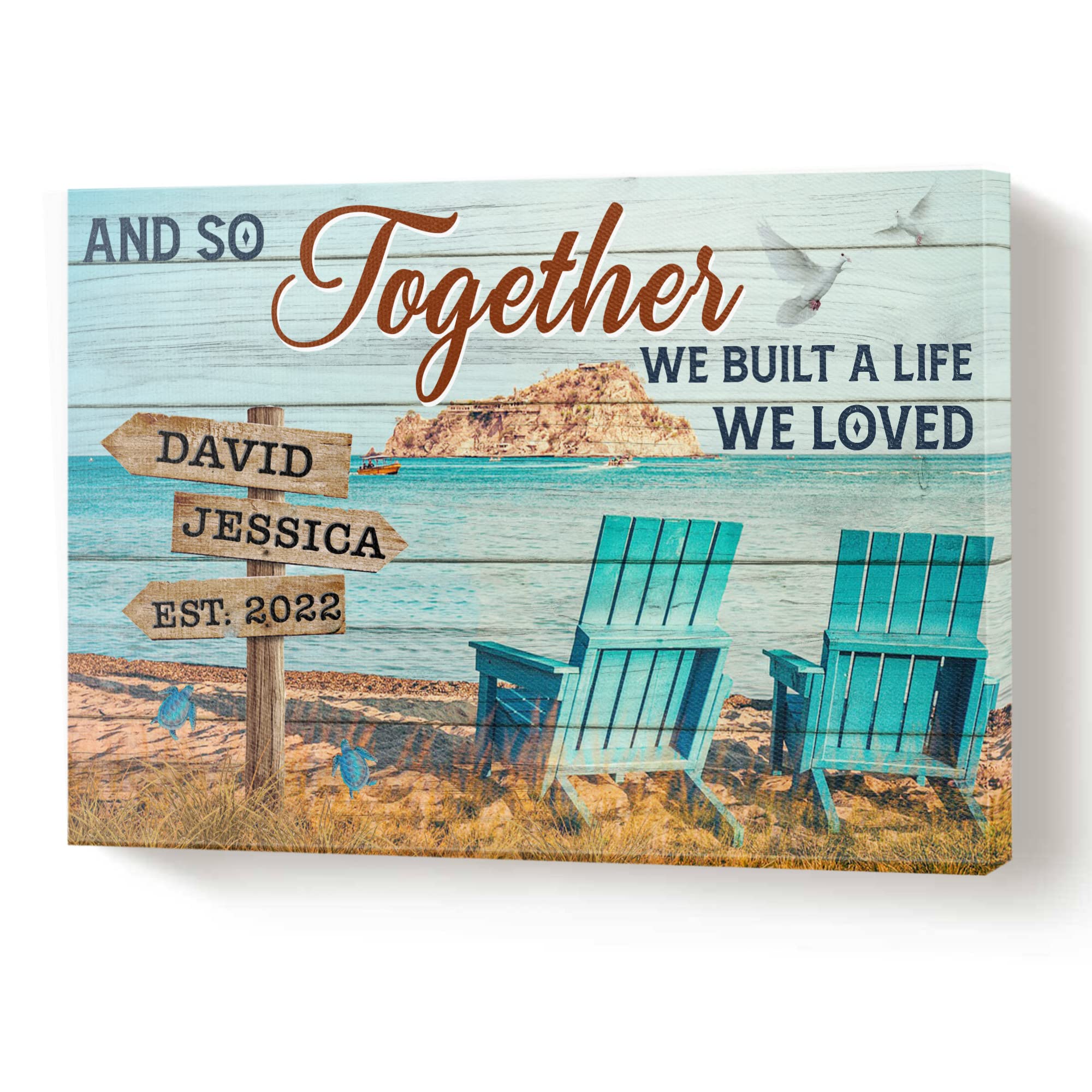 Personalized Couple Canvas Wall Art - Custom Photo Canvas for Husband & Wife - Romantic Bedroom Decor for Couples - Perfect Anniversary Gift for Loved Ones - Great for Valentine's Day, Wedding Gifts & Home Decoration