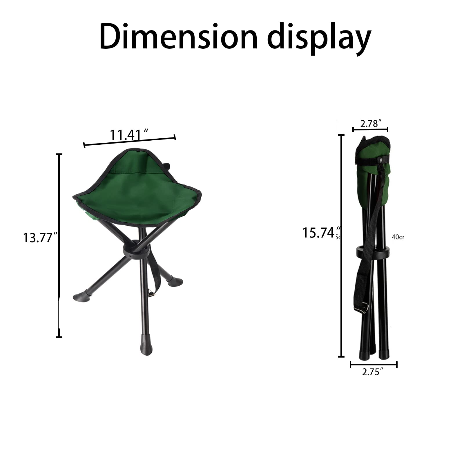 Portable Folding Camping Stool - 15.75 Inch Lightweight Tripod Seat for Outdoor Adventures | Perfect for Camping, Hiking, Fishing, Hunting, Beach, Picnic & Garden Use