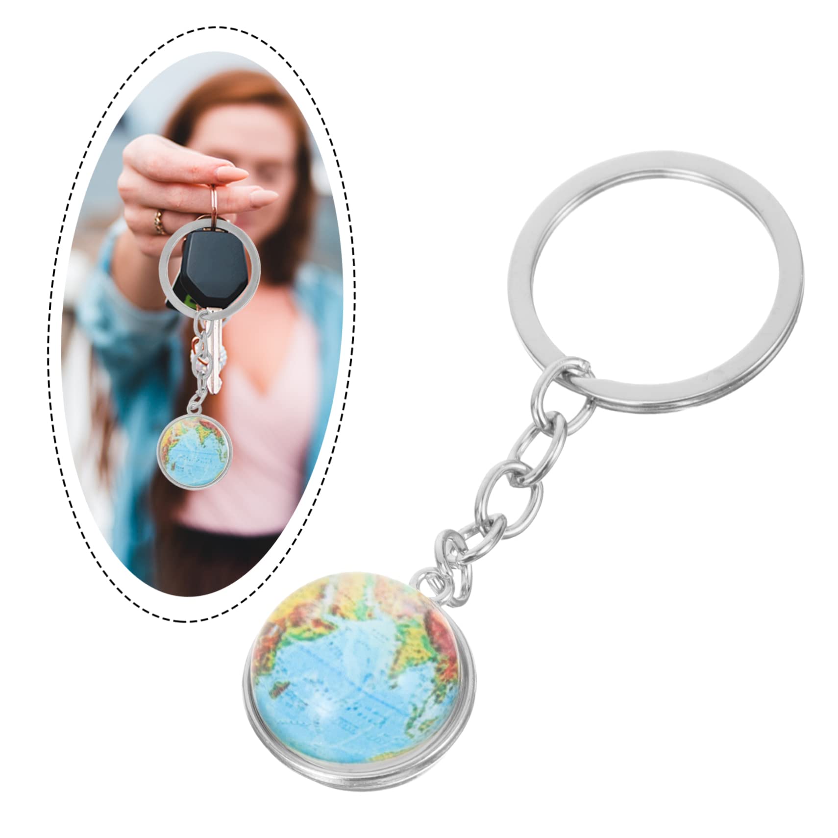 Funny Globe Keychain - World Map Keychain with Zinc Alloy, Unique Decorative Keychain for Travel Lovers & Geography Enthusiasts - Perfect for Backpacks, Gifts & Travel Accessories