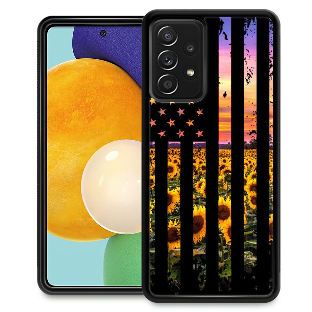 Samsung Galaxy A33 5G Case for Women - Sunflower Pattern Shockproof Anti-Scratch Tempered Glass Phone Cover Compatible with 6.4-inch Samsung A33 | Perfect for Daily Use, Travel & Outdoor Protection