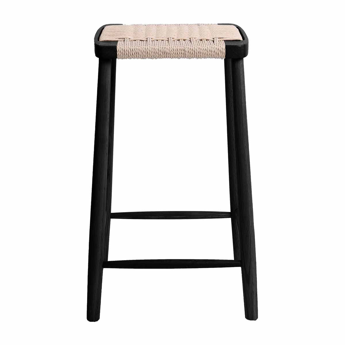 Fitzroy Rattan Bar Stool - Natural Wicker Counter Height Stool with Cushion - Perfect for Kitchen Island, Breakfast Nook & Outdoor Patio Seating