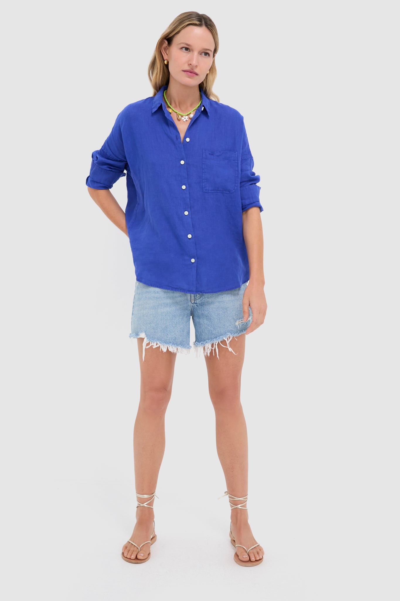 Premium Blue Linen Shirt for Men & Women - Breathable & Comfortable Summer Casual Wear - Perfect for Beach, Travel & Outdoor Activities