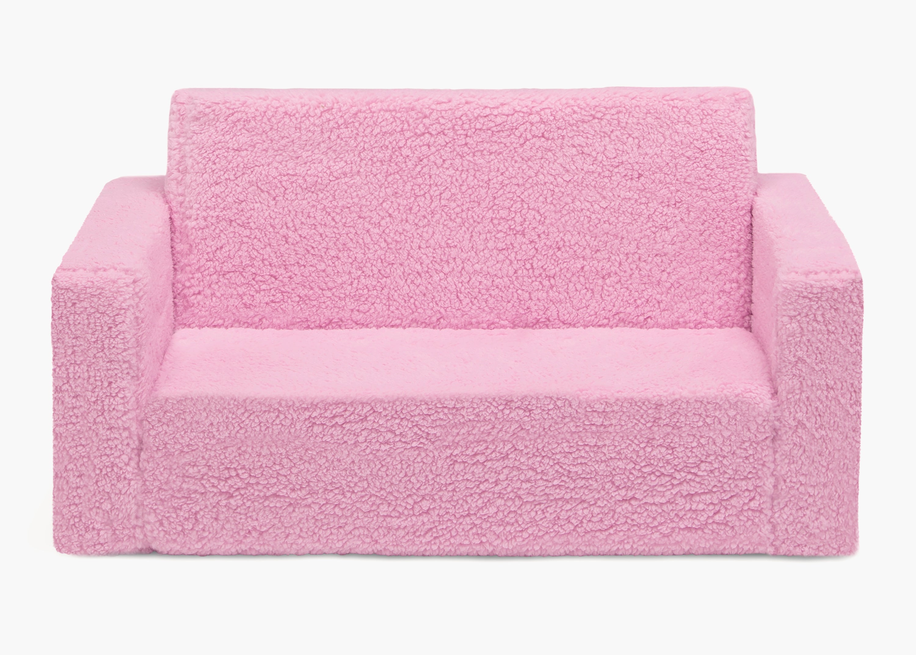 CoZee Flip Out Sherpa 2-in-1 Convertible Kids Sofa to Lounger - Soft & Comfortable for Playroom, Nursery or Bedroom - Perfect for Reading, Napping & Relaxing