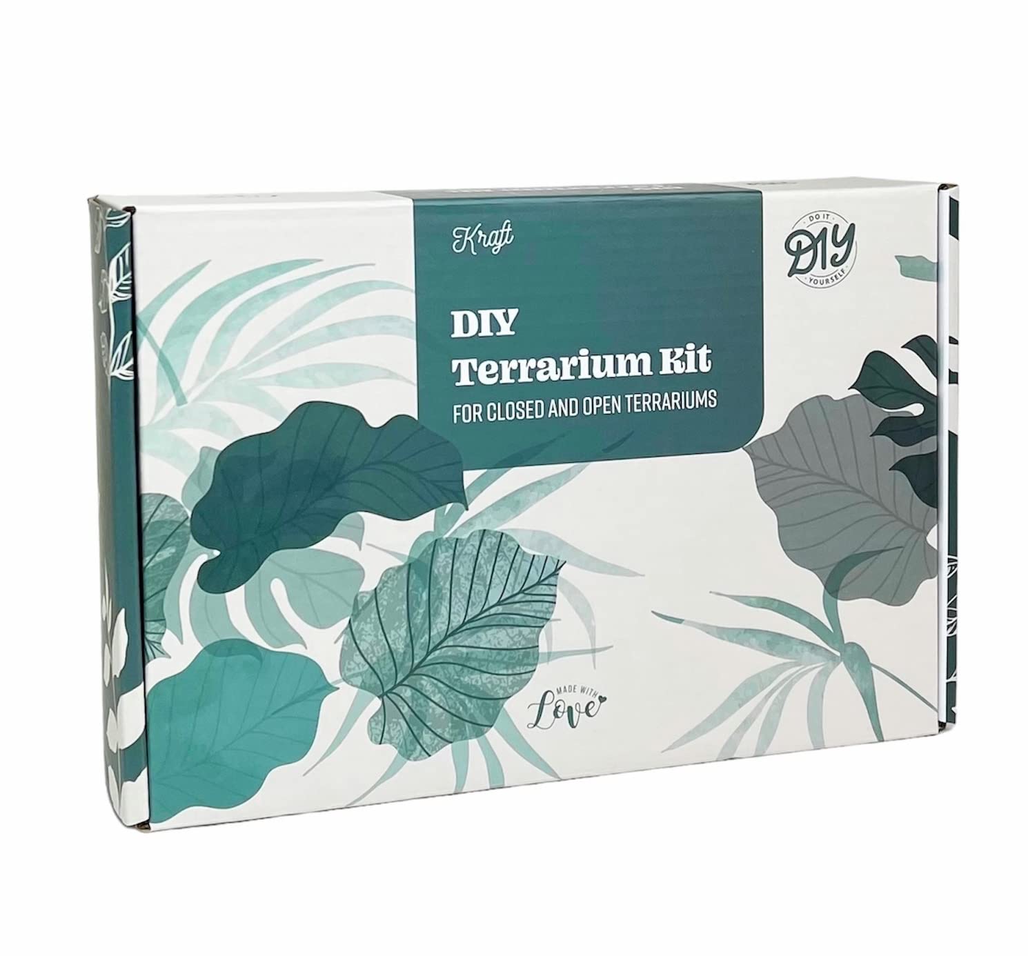 Complete DIY Terrarium Kit with 13 Items - Soil, Pebbles, Sphagnum Moss, Activated Carbon & Tools for Indoor Gardening | Create Your Own Mini Ecosystem for Home Decor, Office Desk or Gift