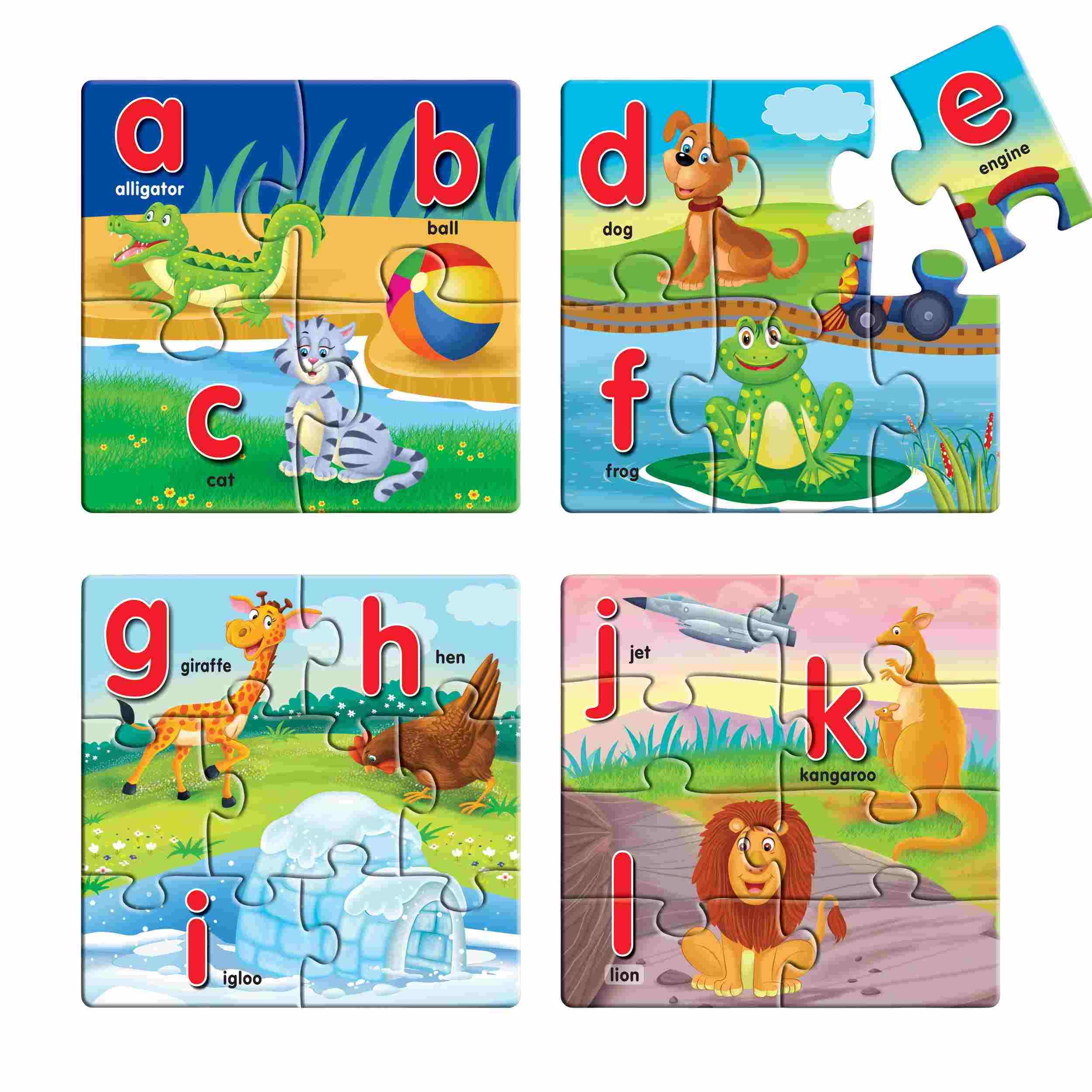 Creative Kids Early Learning Puzzles Step II - Alphabet A to L, Multi-Color Educational Toys for Toddlers | Perfect for Preschool Classroom, Homeschooling & Montessori Activities