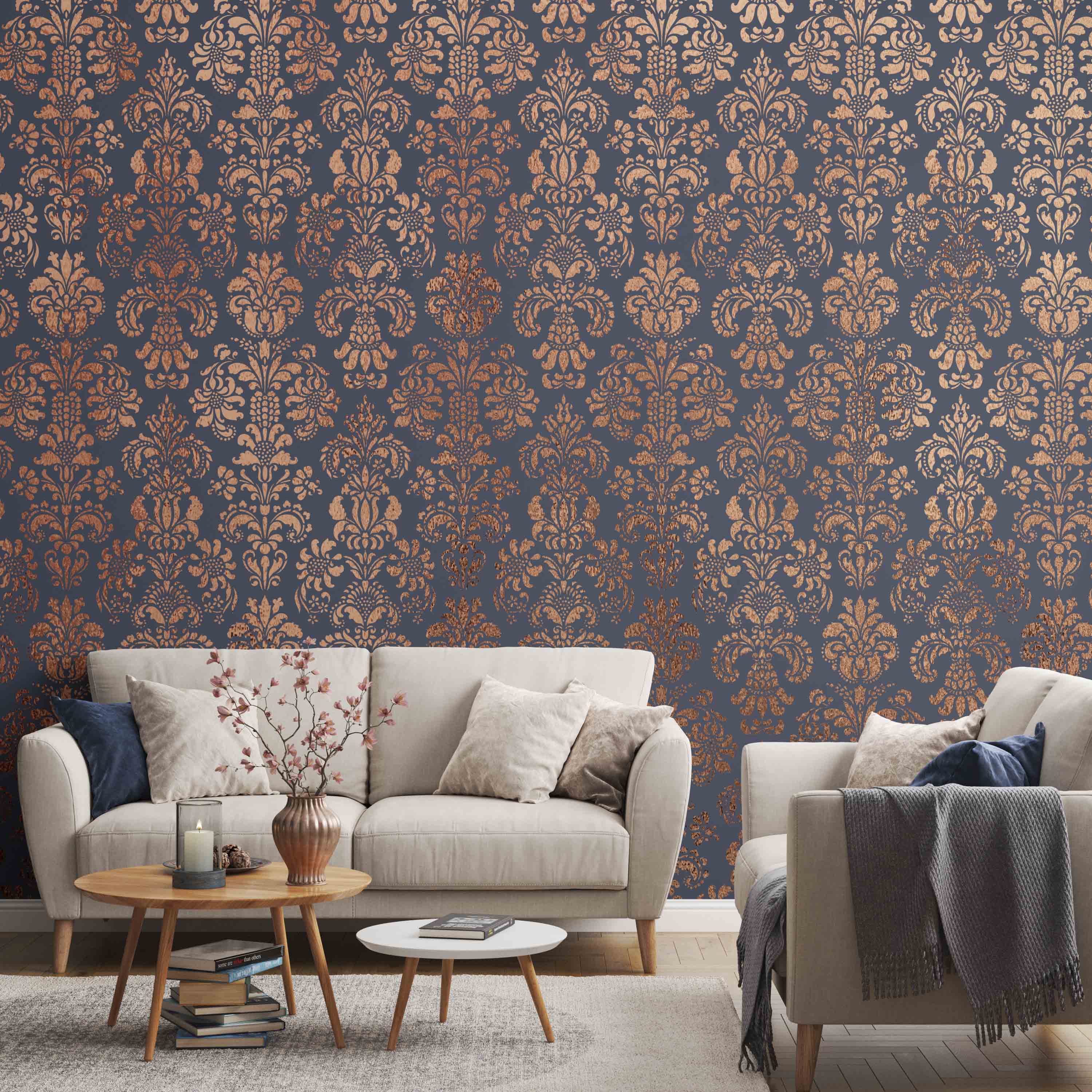 Delicate Floral Wall Stencil for DIY Home Decor - Reusable Painting Template for Bedroom, Living Room & Nursery Wall Art